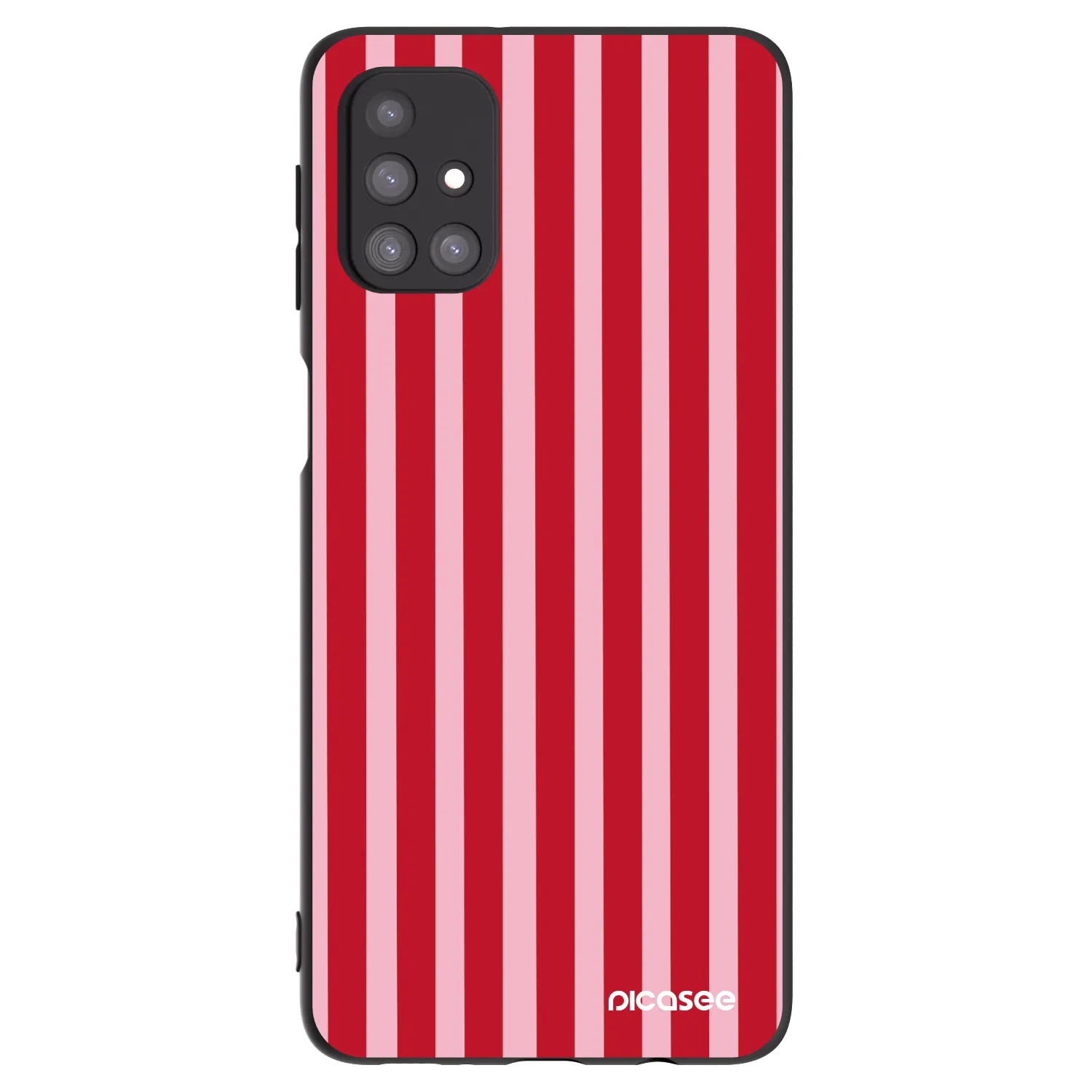 Picasee fekete szilikon tok az alábbi mobiltelefonokra Samsung Galaxy M31s - Lines red