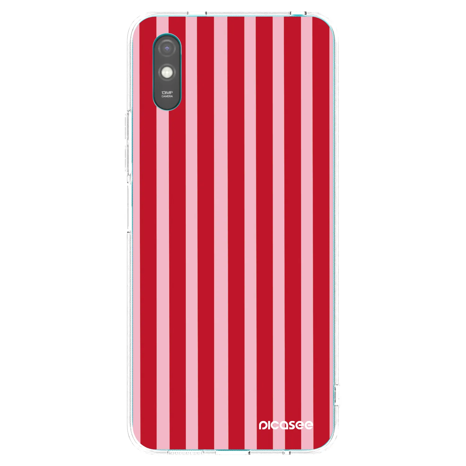 Picasee átlátszó szilikon tok az alábbi mobiltelefonokra Xiaomi Redmi 9A - Lines red