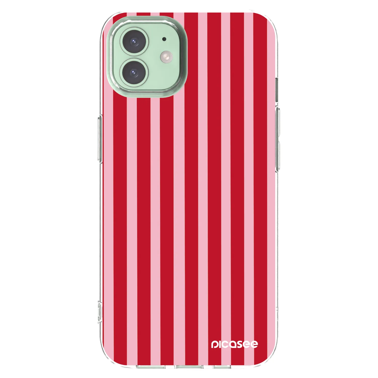 Picasee átlátszó szilikon tok az alábbi mobiltelefonokra Apple iPhone 12 - Lines red