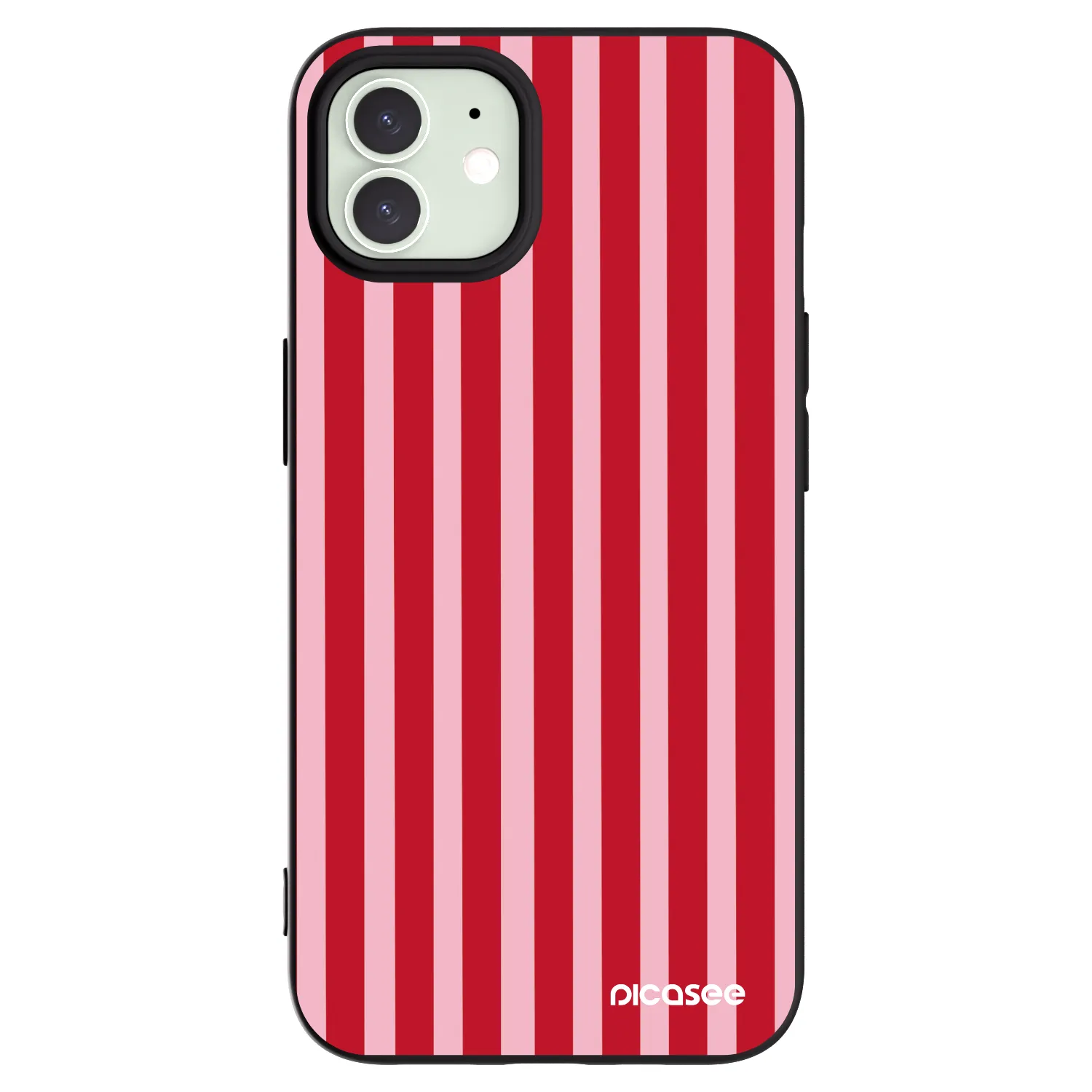Picasee fekete szilikon tok az alábbi mobiltelefonokra Apple iPhone 12 Pro - Lines red