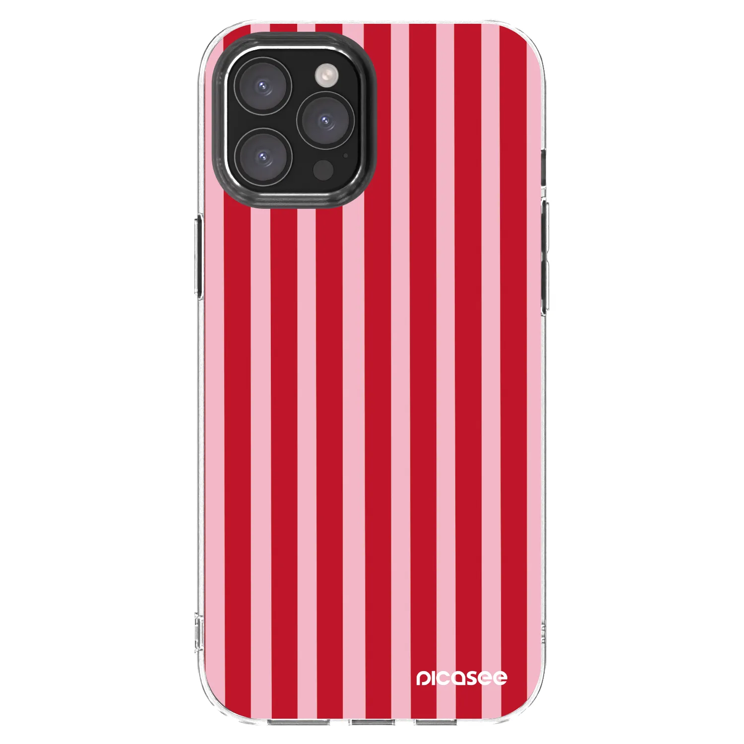 Picasee átlátszó szilikon tok az alábbi mobiltelefonokra Apple iPhone 12 Pro Max - Lines red