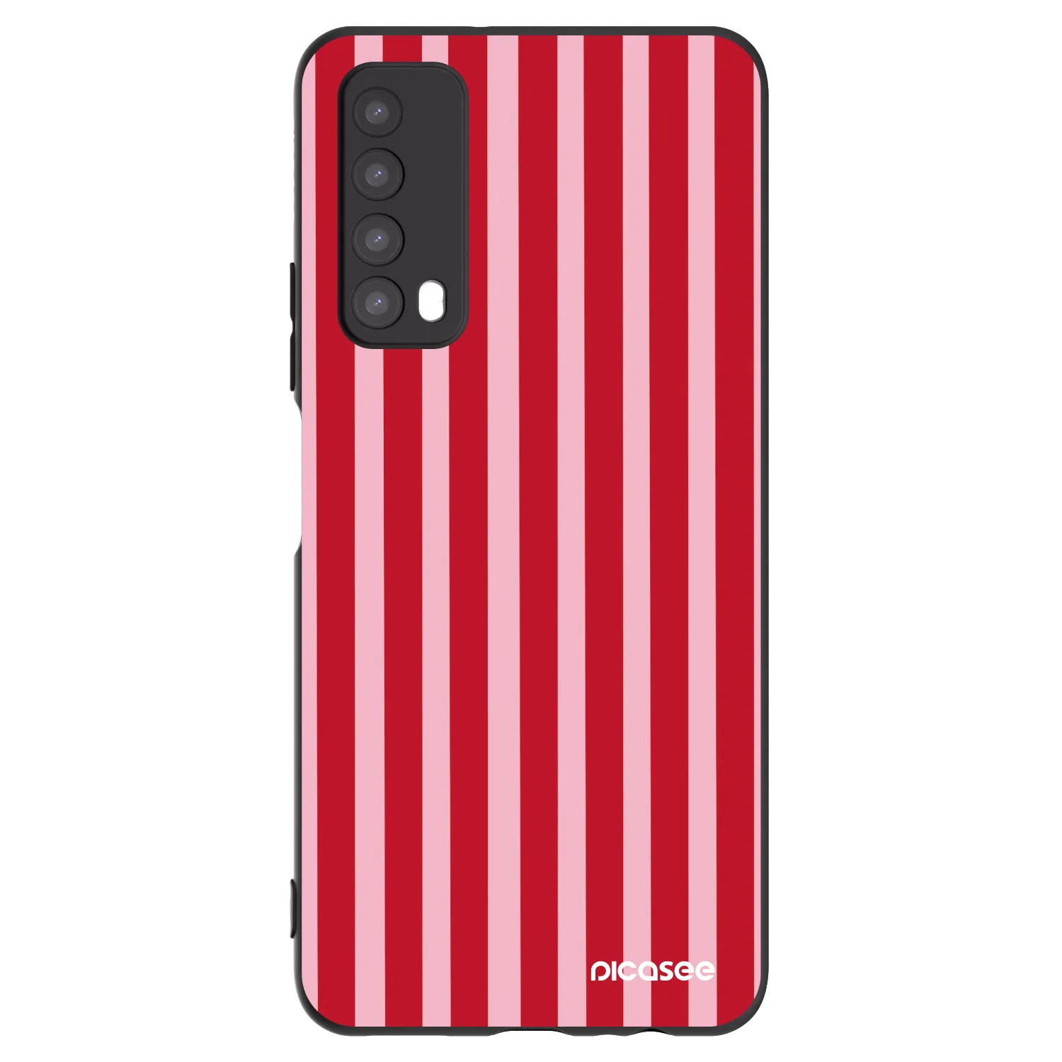 Picasee fekete szilikon tok az alábbi mobiltelefonokra Huawei P Smart 2021 - Lines red