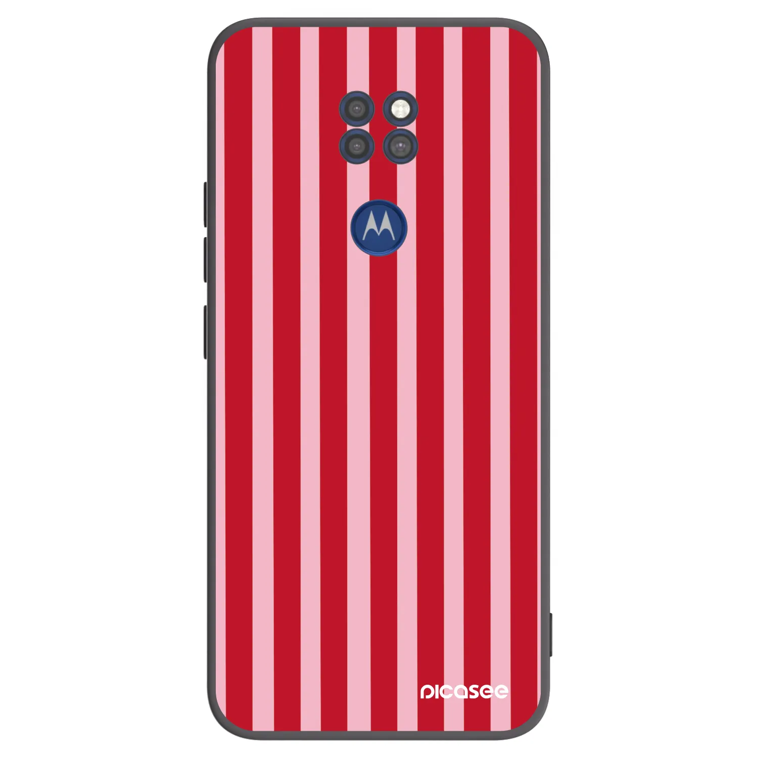 Picasee fekete szilikon tok az alábbi mobiltelefonokra Motorola Moto G9 Play - Lines red