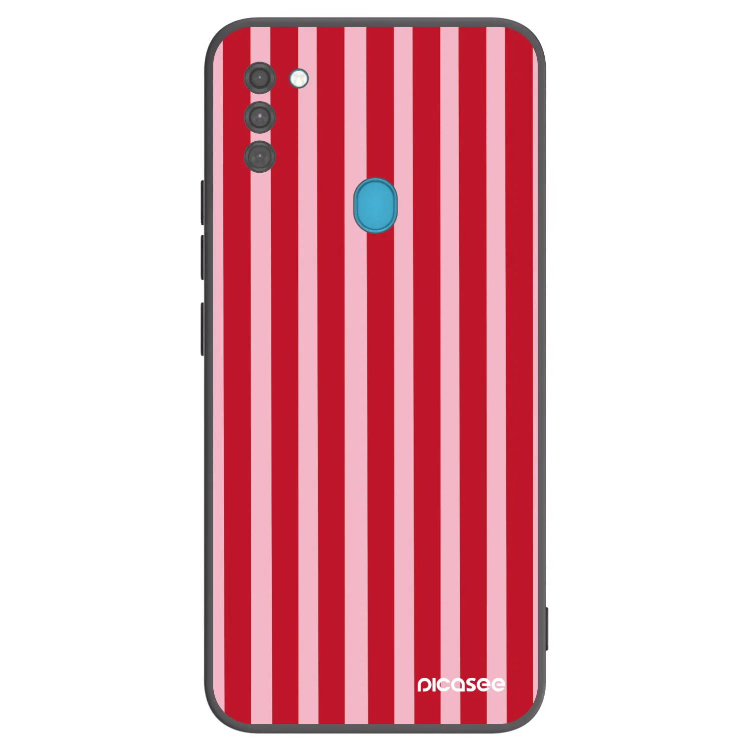 Picasee fekete szilikon tok az alábbi mobiltelefonokra Samsung Galaxy M11 - Lines red