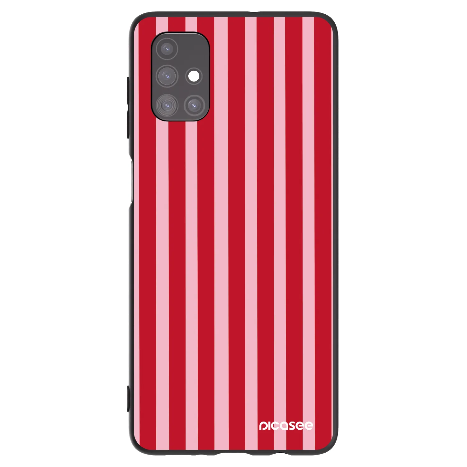 Picasee fekete szilikon tok az alábbi mobiltelefonokra Samsung Galaxy M51 M515F - Lines red
