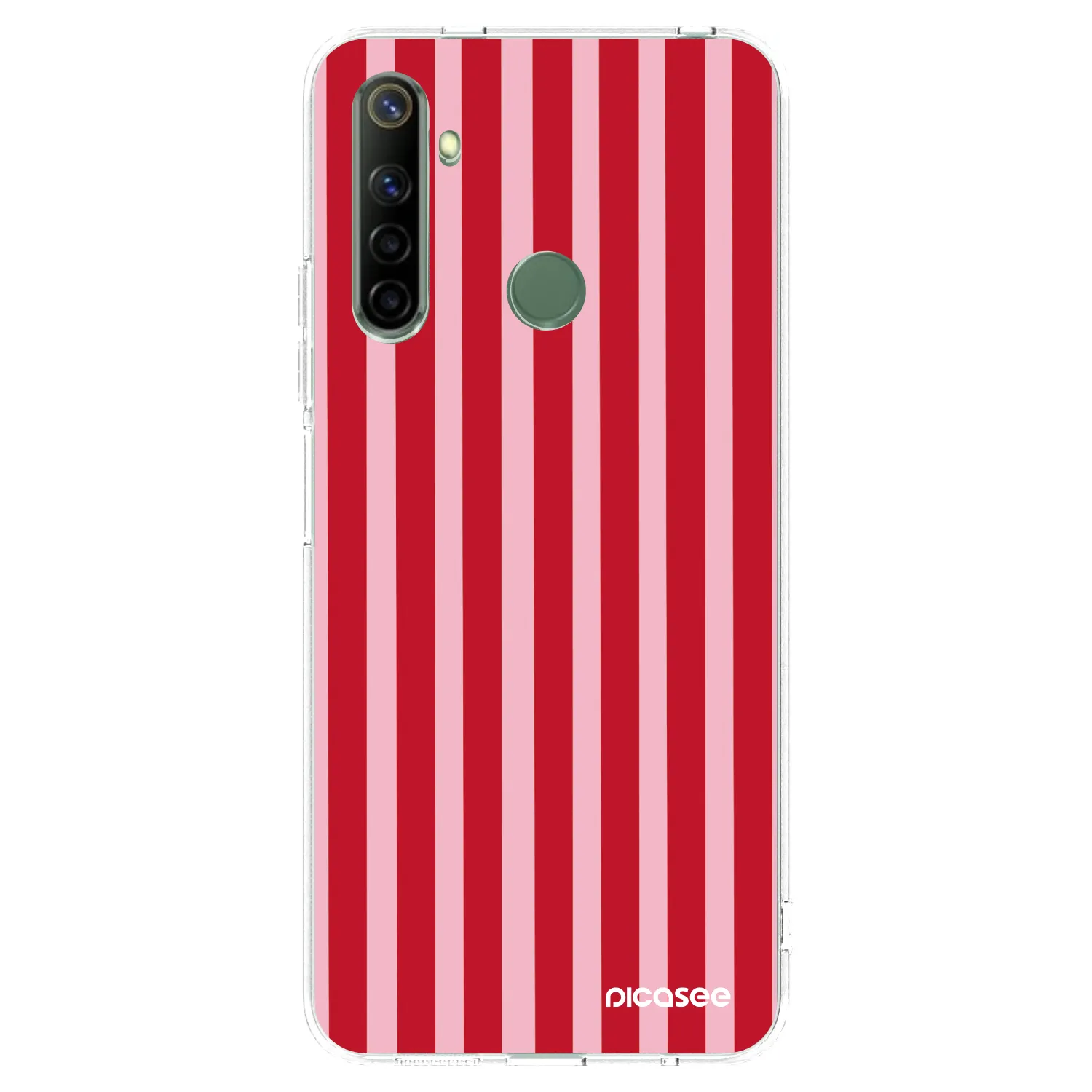 Picasee átlátszó szilikon tok az alábbi mobiltelefonokra Realme 6i - Lines red