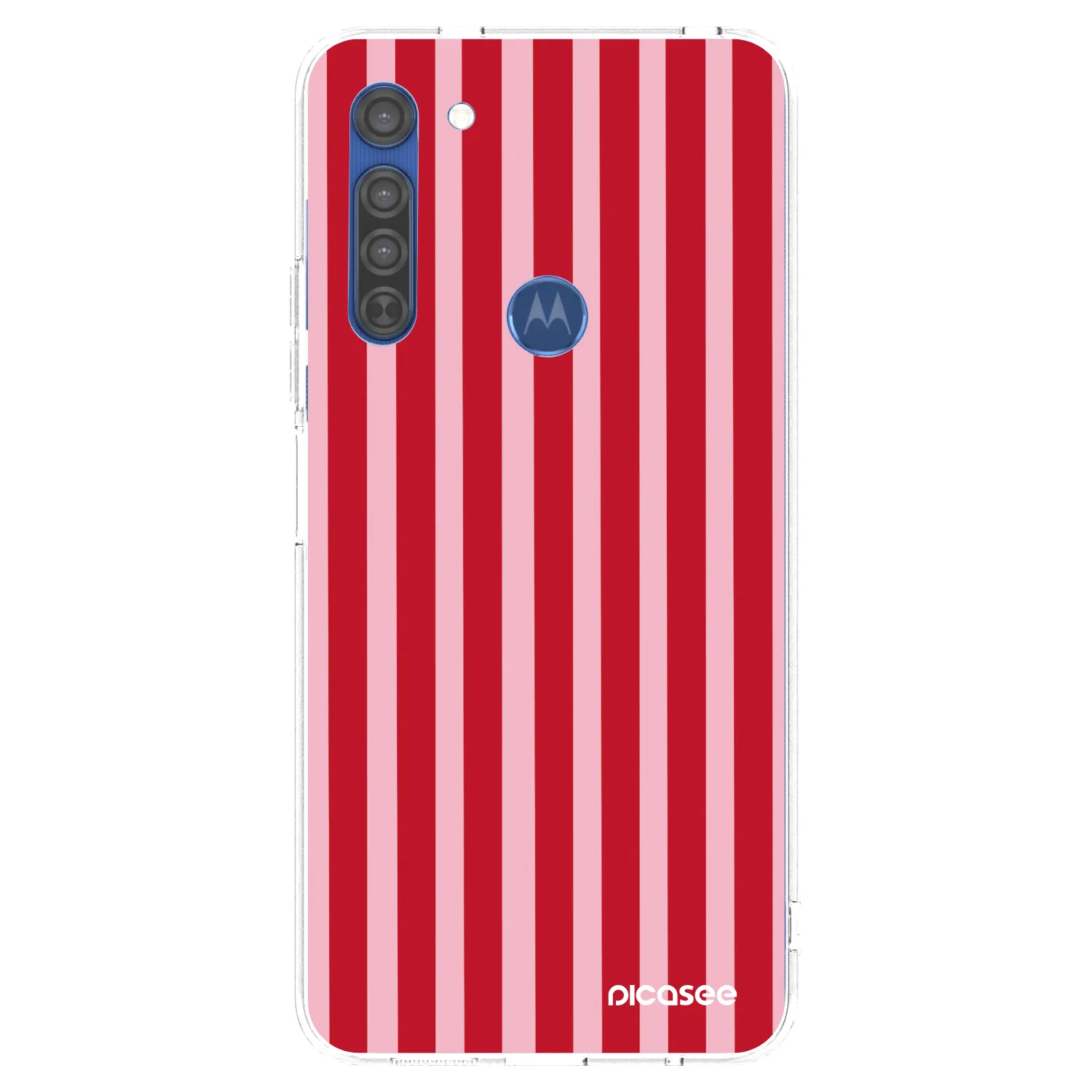 Picasee átlátszó szilikon tok az alábbi mobiltelefonokra Motorola Moto G8 - Lines red