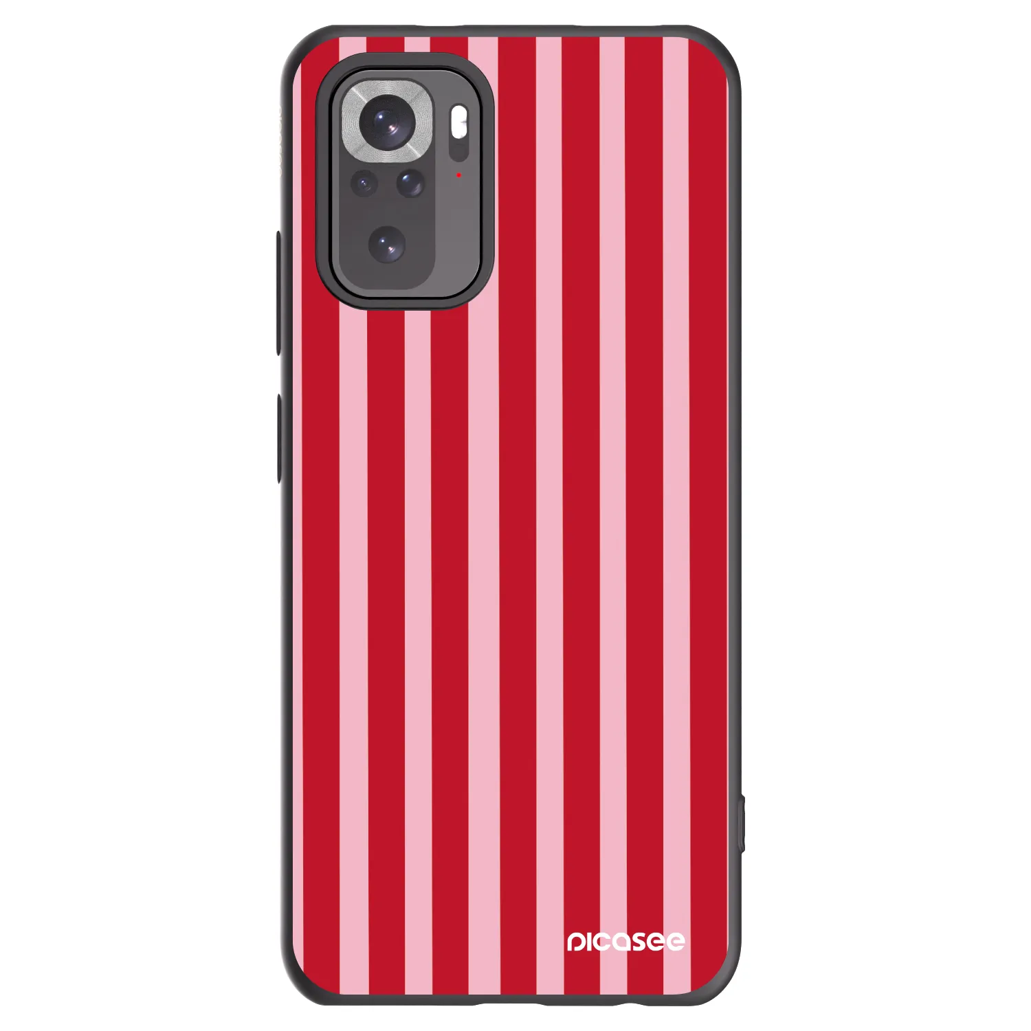 Picasee fekete szilikon tok az alábbi mobiltelefonokra Xiaomi Redmi Note 10 - Lines red