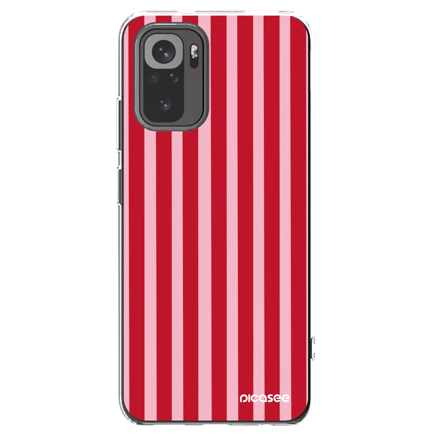Picasee átlátszó szilikon tok az alábbi mobiltelefonokra Xiaomi Redmi Note 10S - Lines red