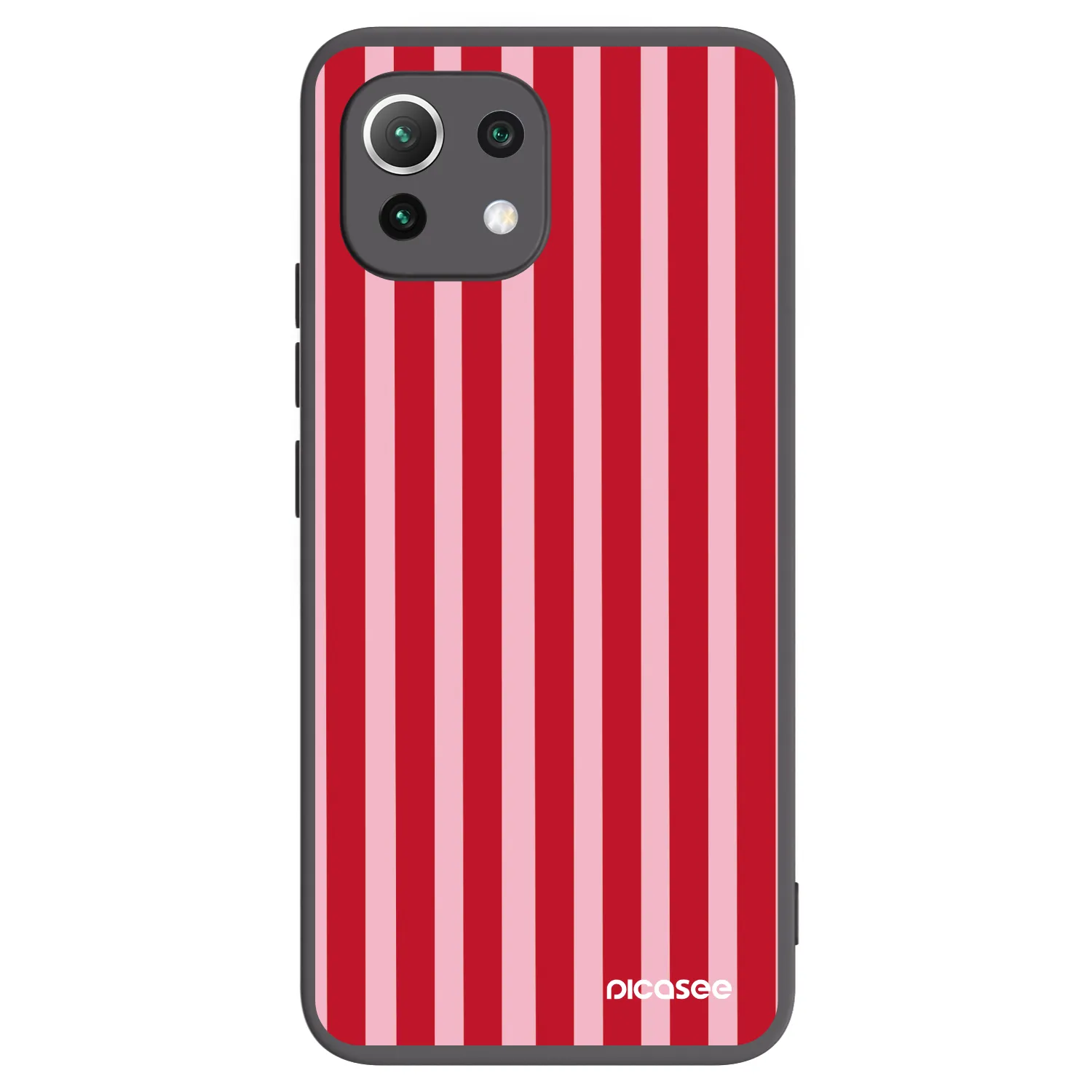 Picasee fekete szilikon tok az alábbi mobiltelefonokra Xiaomi Mi 11 Lite - Lines red