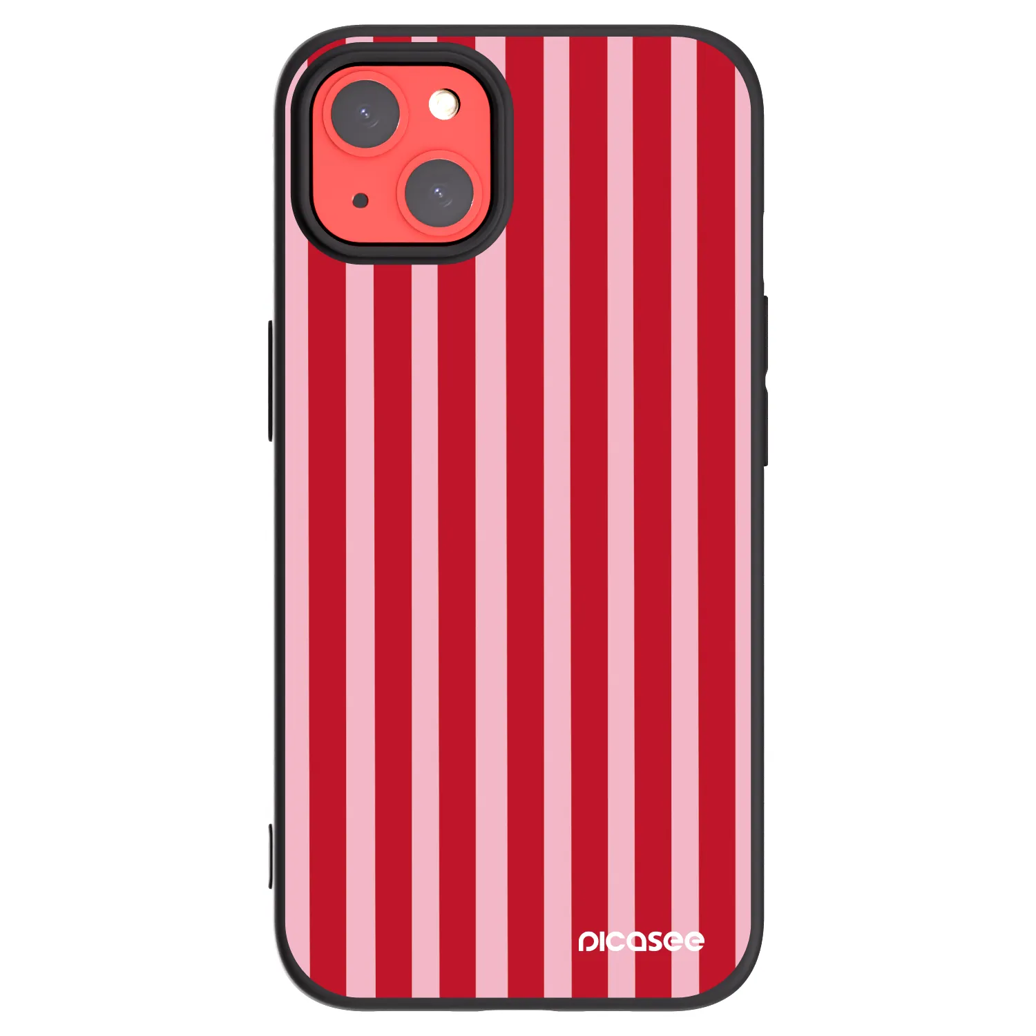 Picasee fekete szilikon tok az alábbi mobiltelefonokra Apple iPhone 13 - Lines red