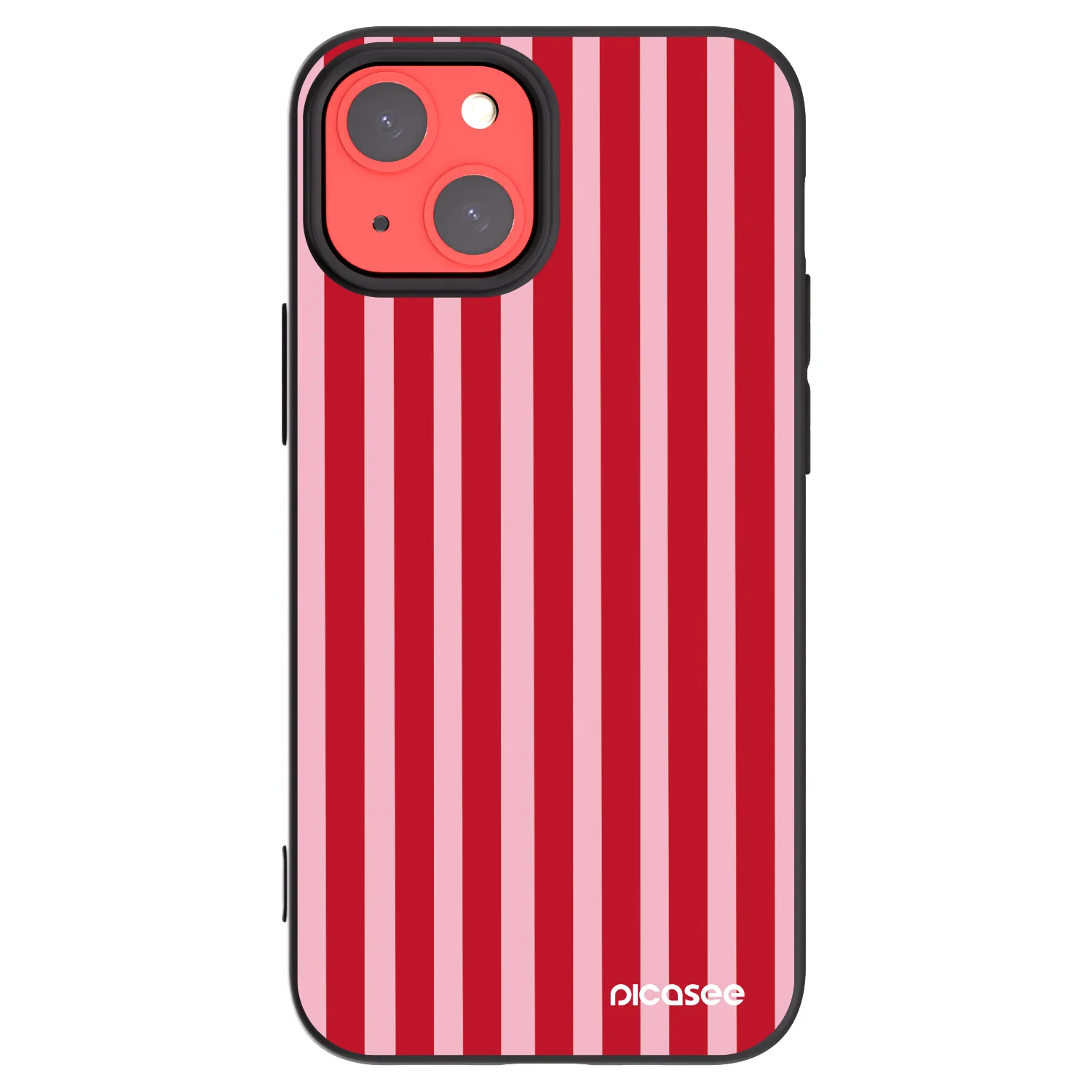 Picasee fekete szilikon tok az alábbi mobiltelefonokra Apple iPhone 13 mini - Lines red