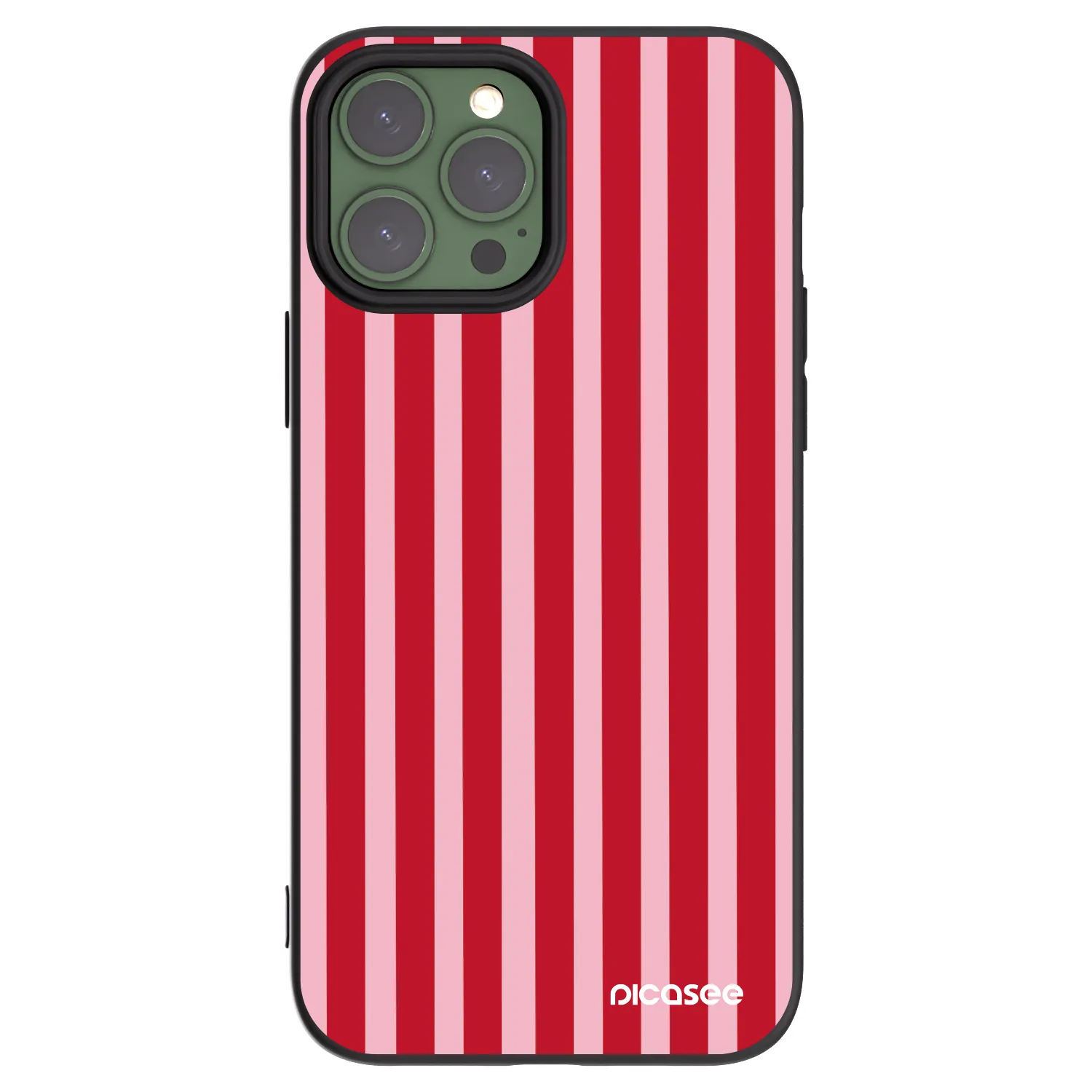 Picasee fekete szilikon tok az alábbi mobiltelefonokra Apple iPhone 13 Pro Max - Lines red