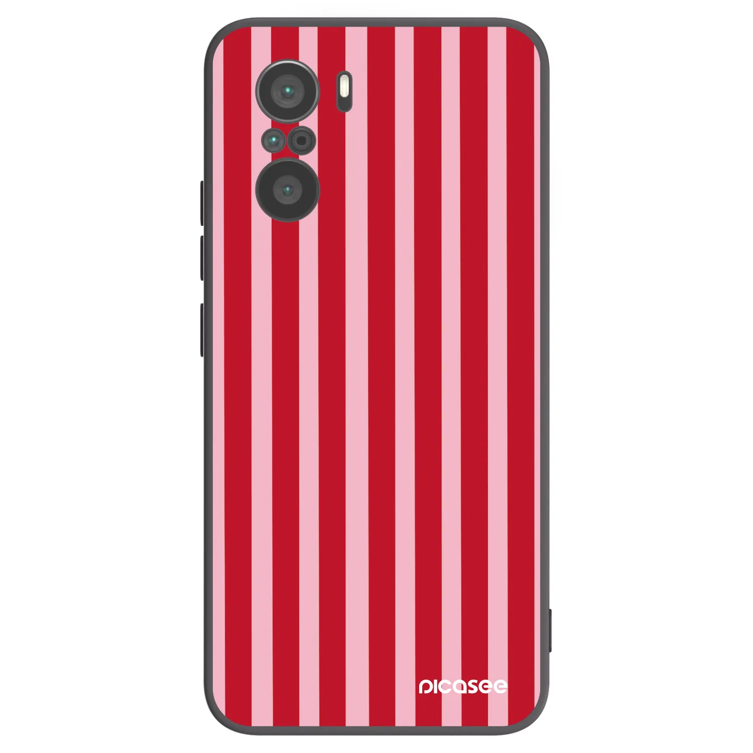 Picasee fekete szilikon tok az alábbi mobiltelefonokra Xiaomi Poco F3 - Lines red