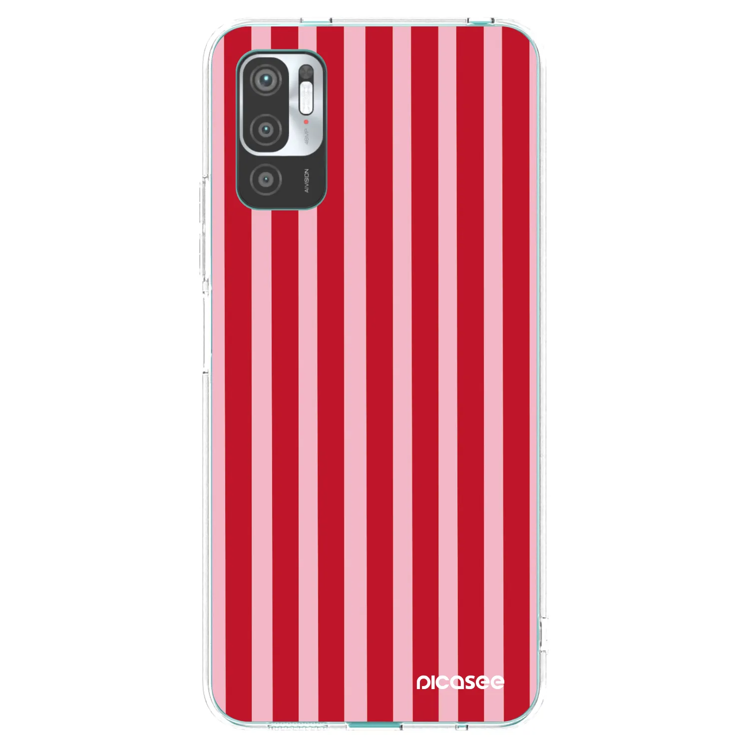 Picasee átlátszó szilikon tok az alábbi mobiltelefonokra Xiaomi Redmi Note 10 5G - Lines red