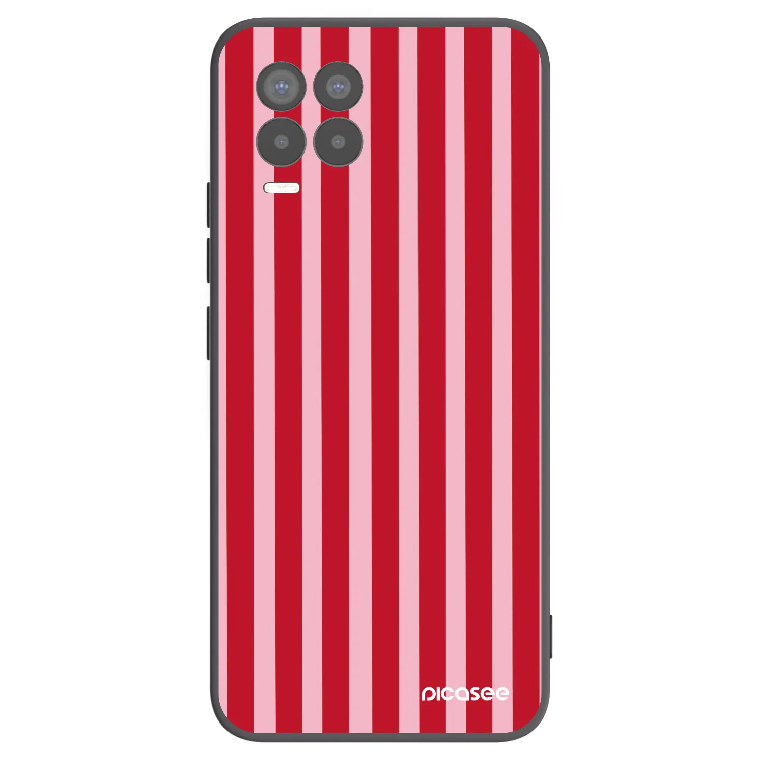 Picasee fekete szilikon tok az alábbi mobiltelefonokra Realme 8 Pro - Lines red