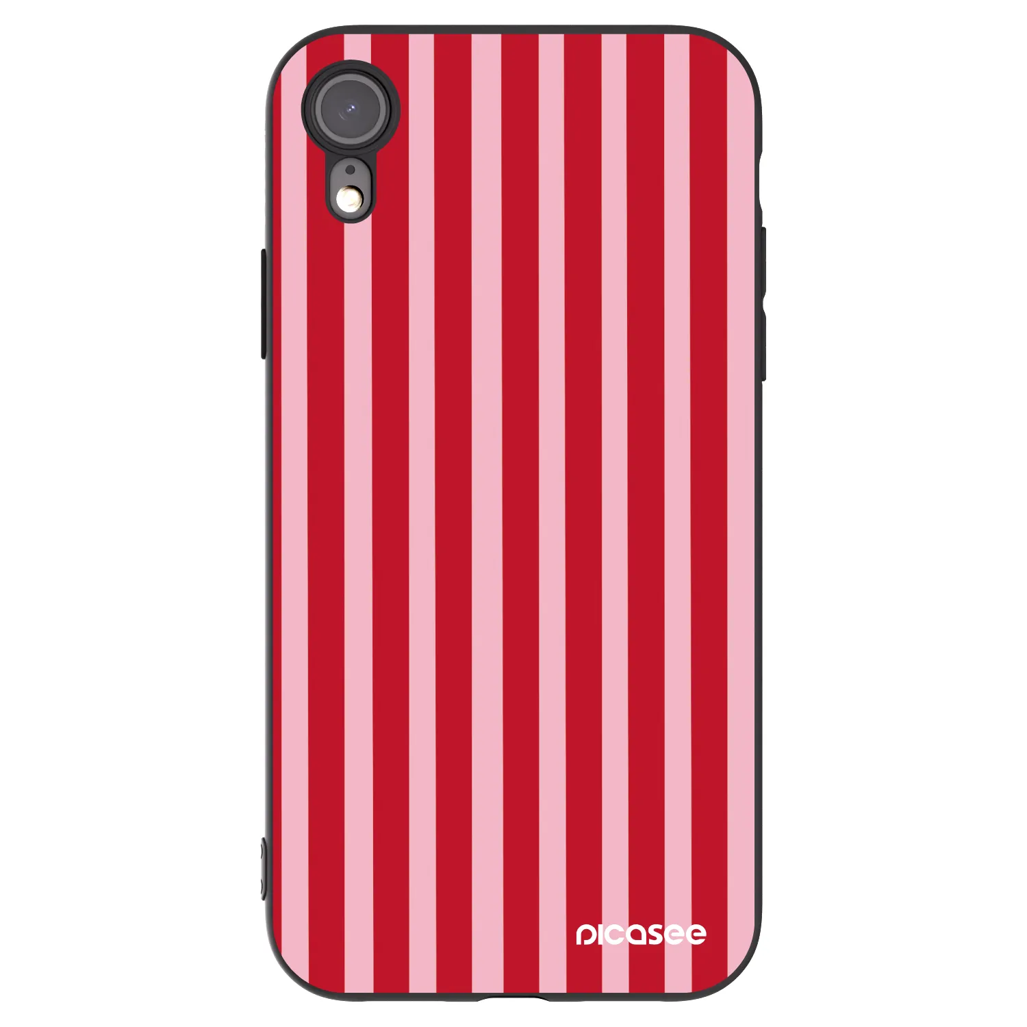 Picasee fekete szilikon tok az alábbi mobiltelefonokra Apple iPhone XR - Lines red