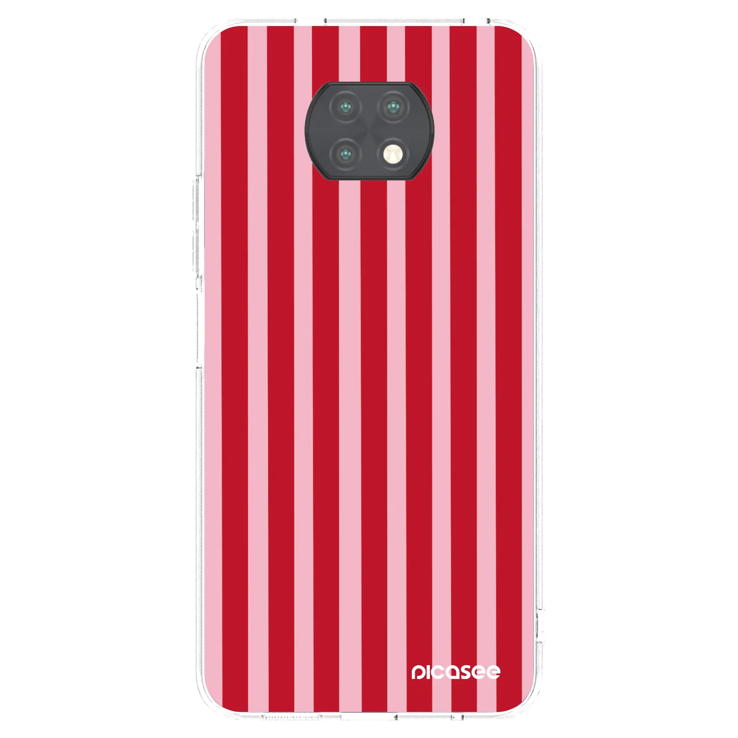 Picasee átlátszó szilikon tok az alábbi mobiltelefonokra Xiaomi Redmi Note 9T - Lines red
