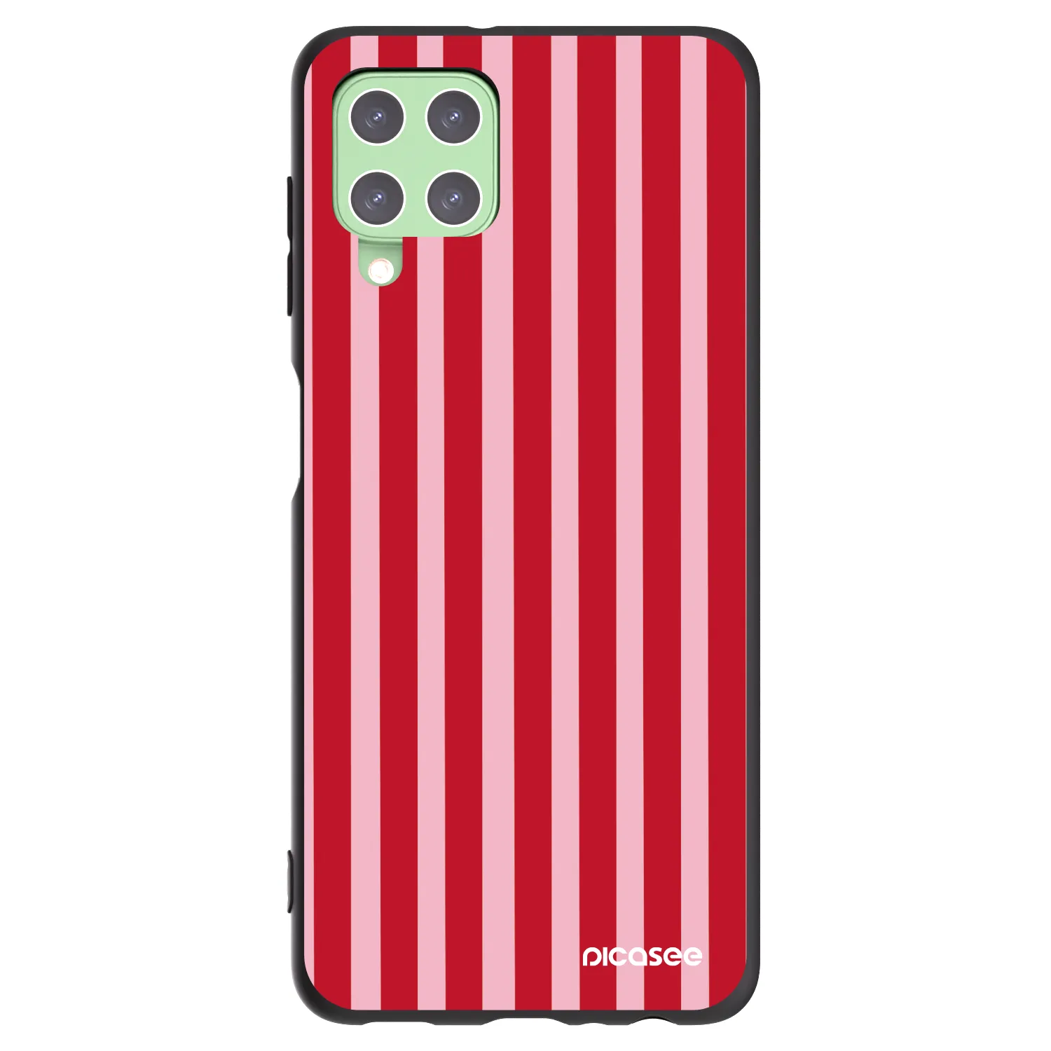 Picasee fekete szilikon tok az alábbi mobiltelefonokra Samsung Galaxy A22 A225F 4G - Lines red