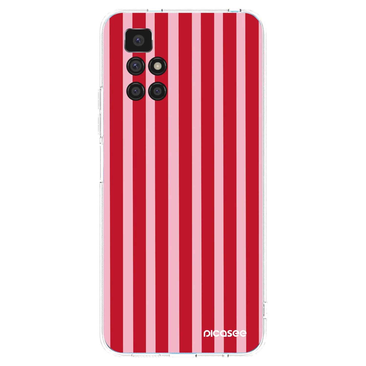 Picasee átlátszó szilikon tok az alábbi mobiltelefonokra Xiaomi Redmi 10 - Lines red