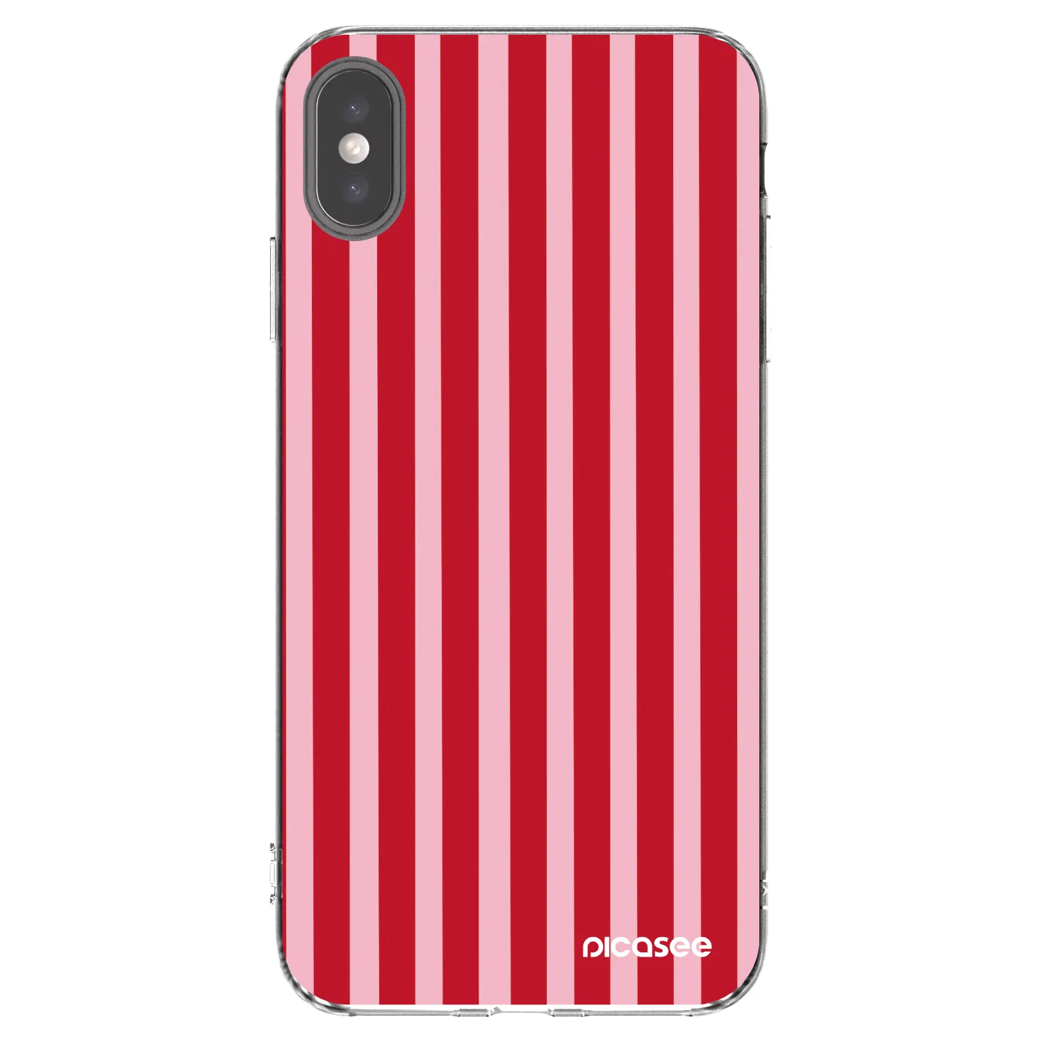 Picasee átlátszó szilikon tok az alábbi mobiltelefonokra Apple iPhone XS Max - Lines red