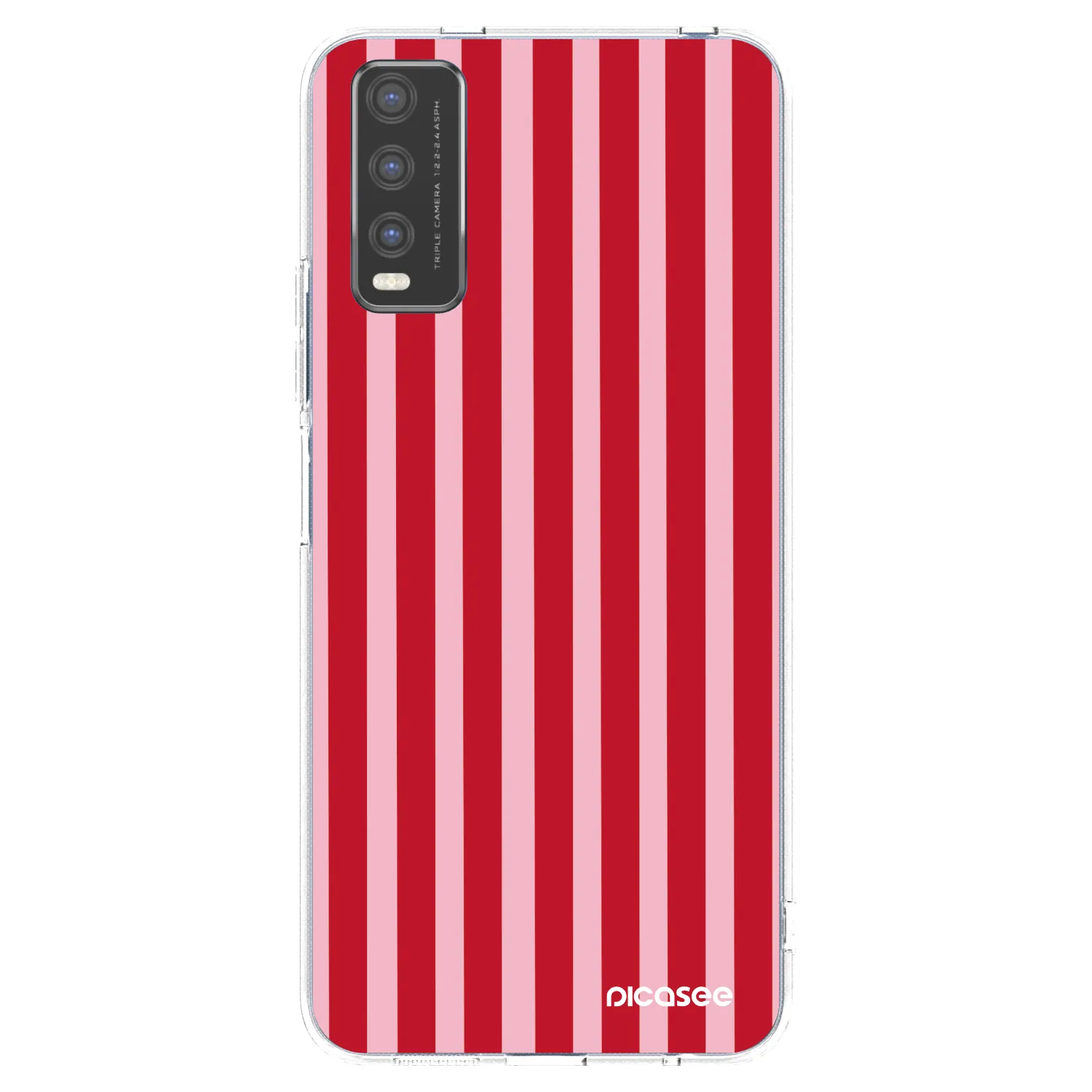 Picasee átlátszó szilikon tok az alábbi mobiltelefonokra Vivo Y20s - Lines red
