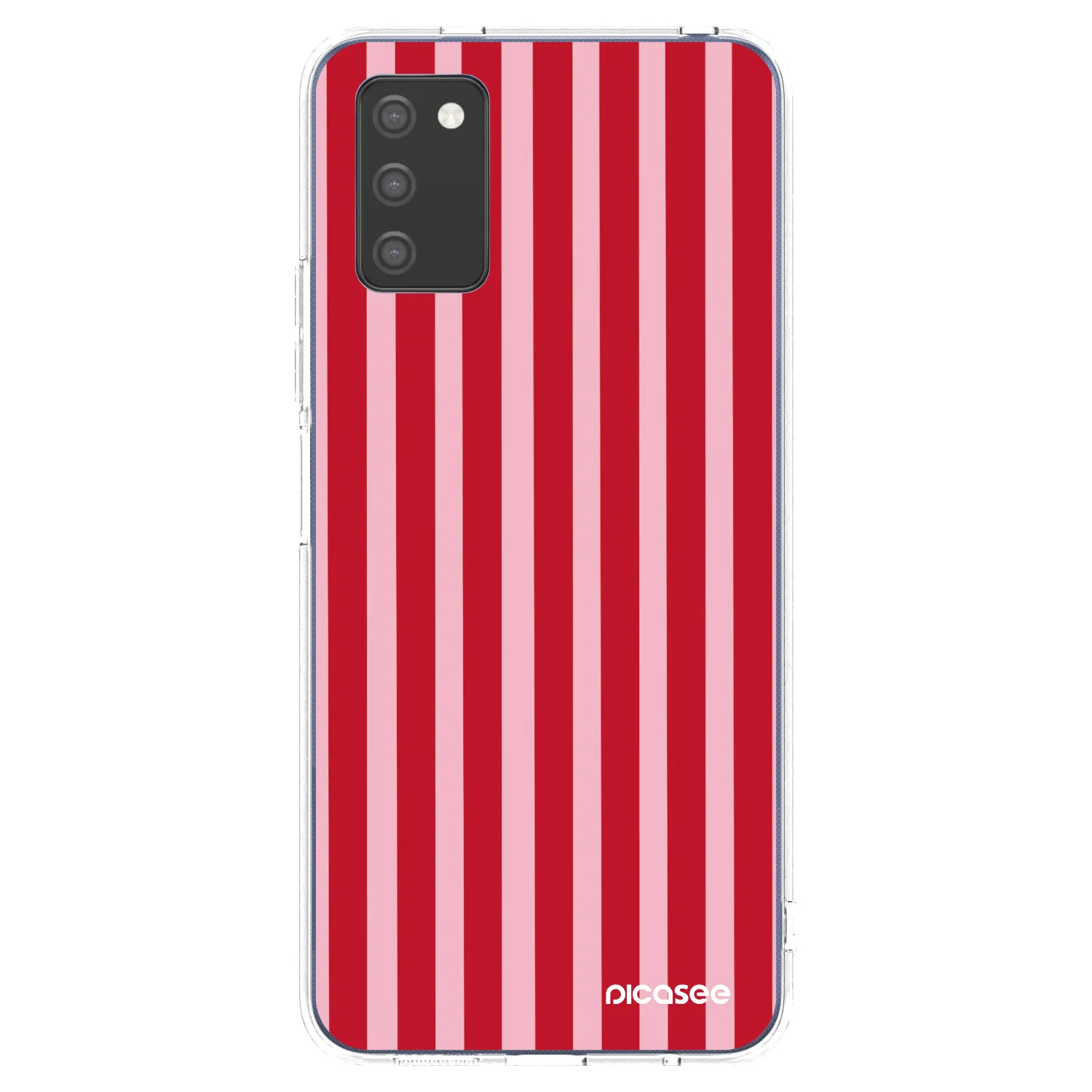 Picasee átlátszó szilikon tok az alábbi mobiltelefonokra Samsung Galaxy A03s A037G - Lines red