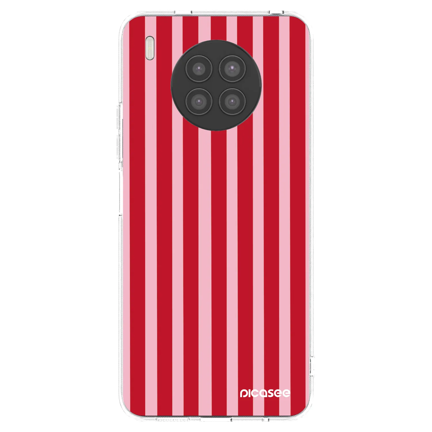 Picasee átlátszó szilikon tok az alábbi mobiltelefonokra Huawei Nova 8i - Lines red