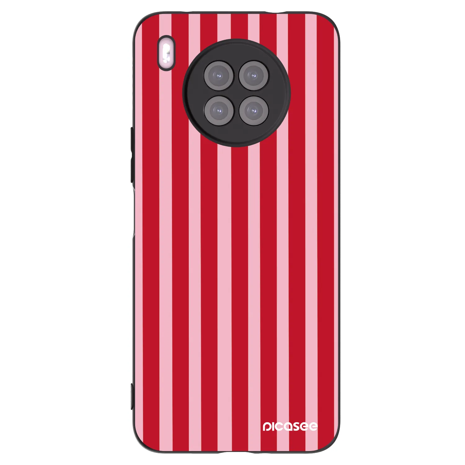 Picasee fekete szilikon tok az alábbi mobiltelefonokra Huawei Nova 8i - Lines red