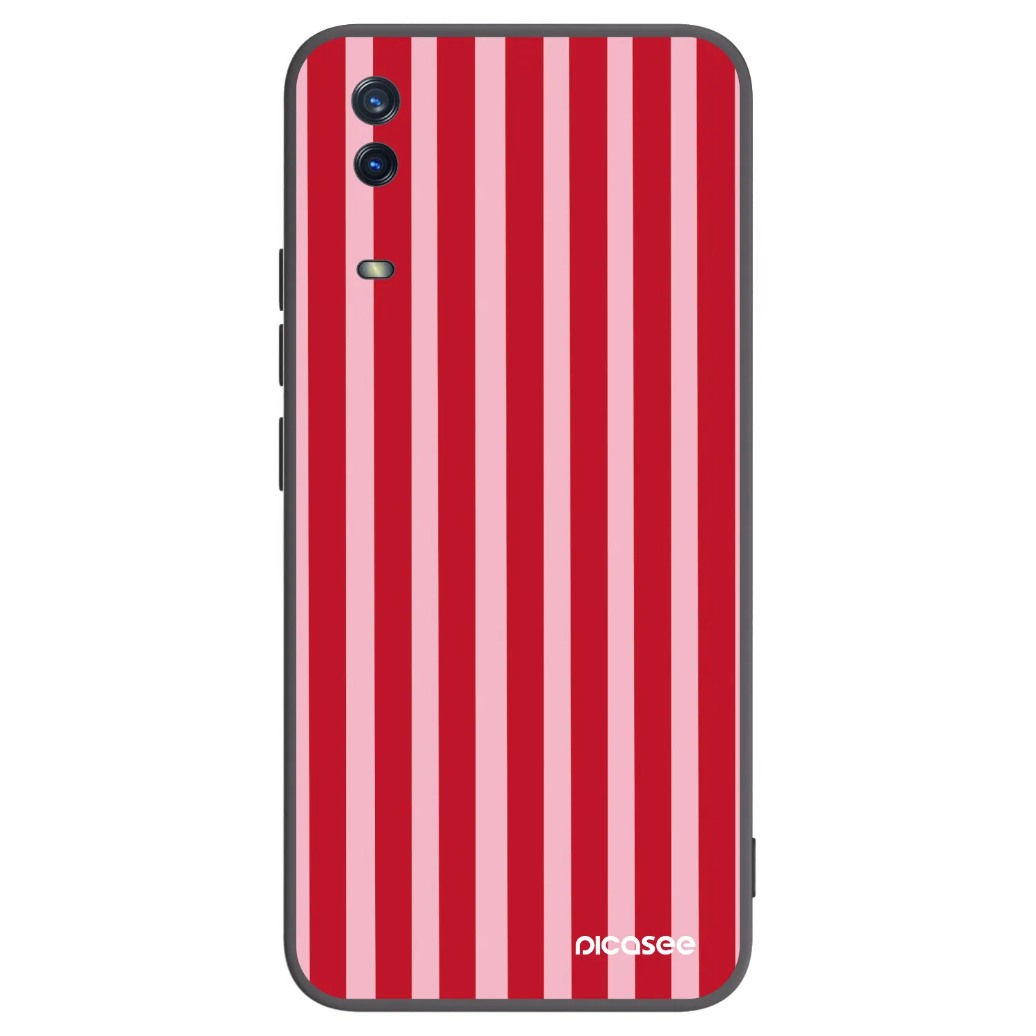 Picasee fekete szilikon tok az alábbi mobiltelefonokra Vivo Y11s - Lines red