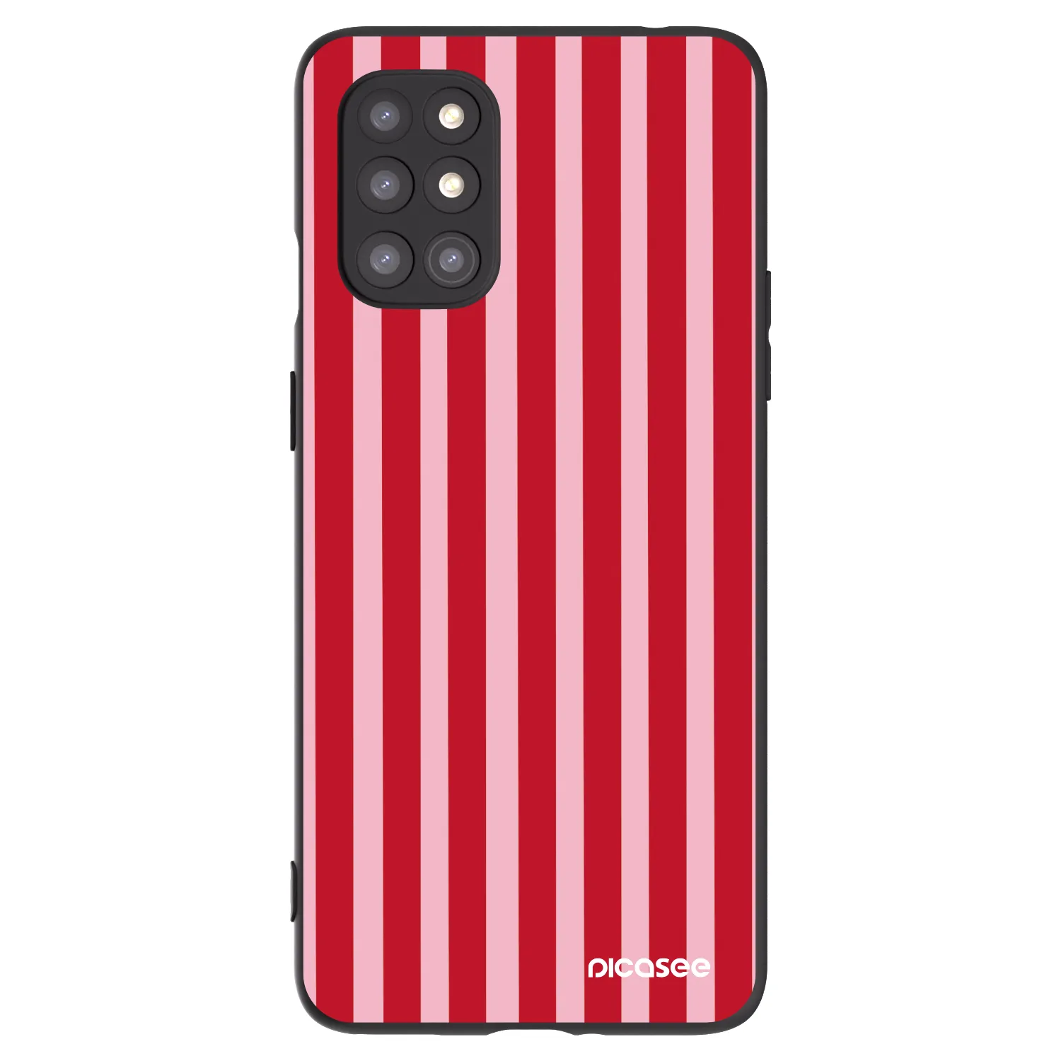 Picasee fekete szilikon tok az alábbi mobiltelefonokra OnePlus 8T - Lines red