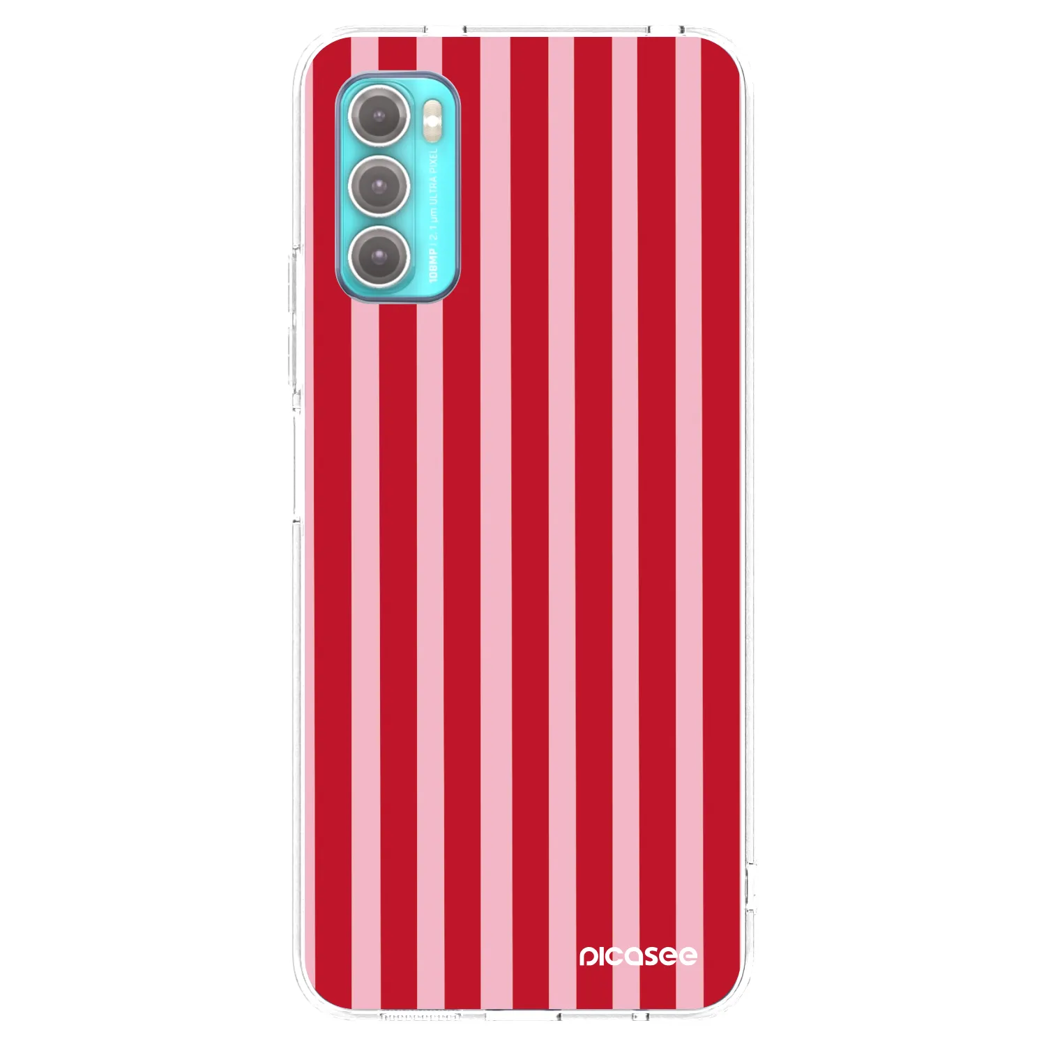 Picasee átlátszó szilikon tok az alábbi mobiltelefonokra Motorola Moto G60 - Lines red