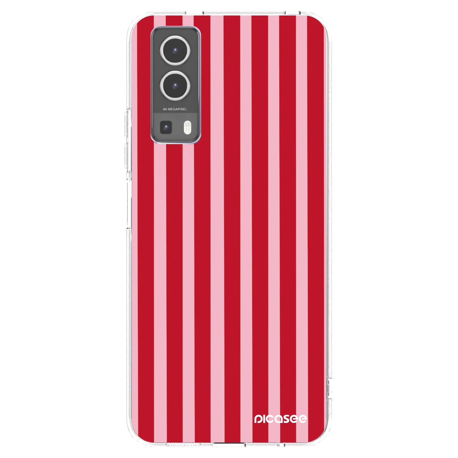 Picasee átlátszó szilikon tok az alábbi mobiltelefonokra Vivo Y72 5G - Lines red