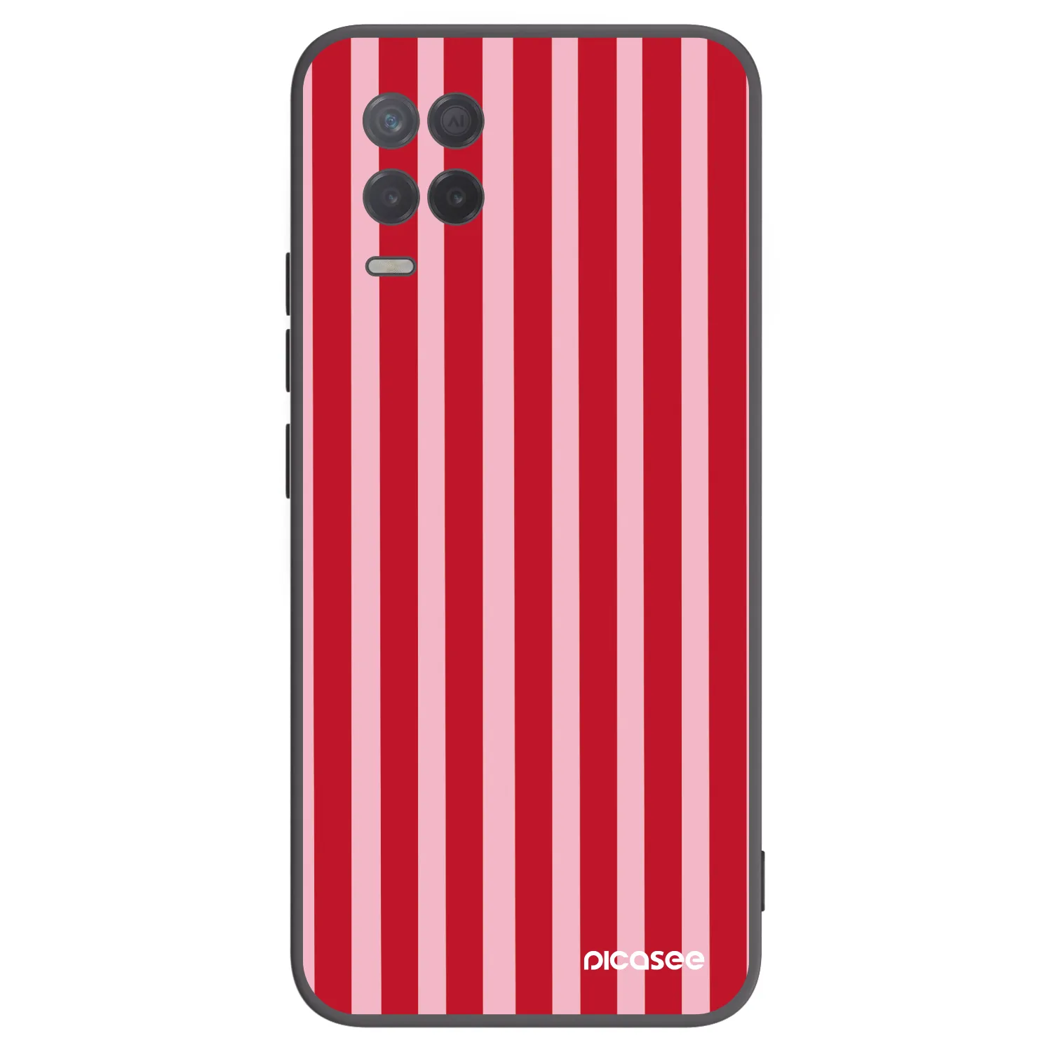 Picasee fekete szilikon tok az alábbi mobiltelefonokra Realme 8 5G - Lines red