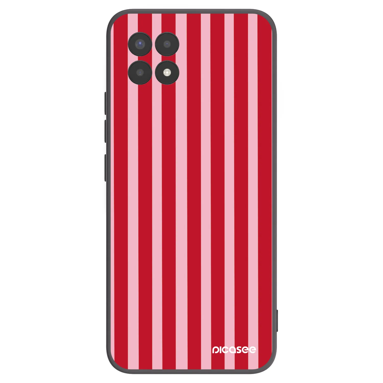 Picasee fekete szilikon tok az alábbi mobiltelefonokra Realme 8i - Lines red