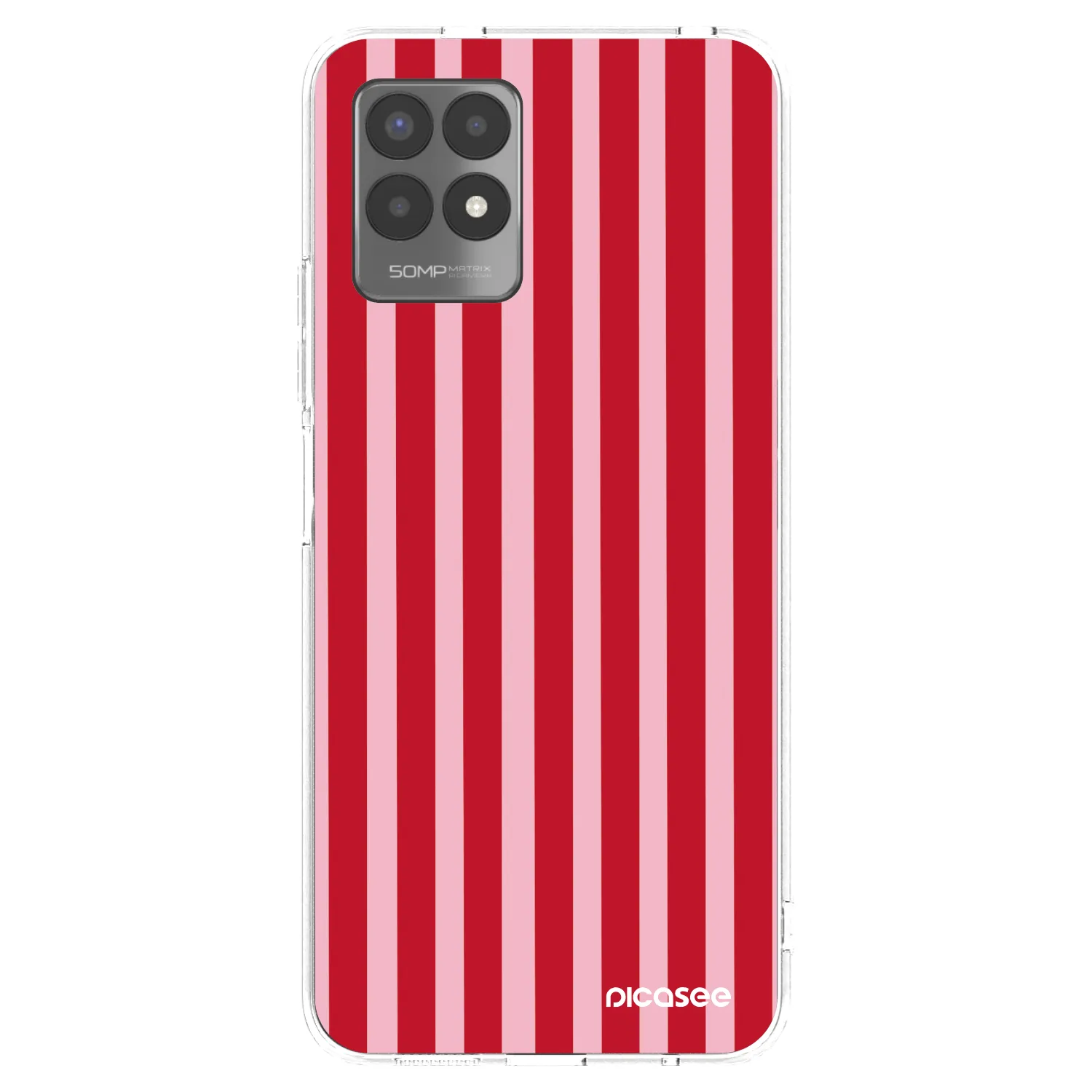 Picasee átlátszó szilikon tok az alábbi mobiltelefonokra Realme 8i - Lines red