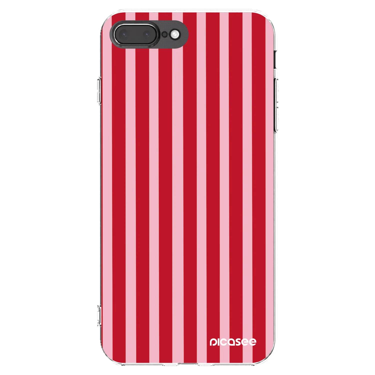 Picasee átlátszó szilikon tok az alábbi mobiltelefonokra Apple iPhone 7 Plus - Lines red