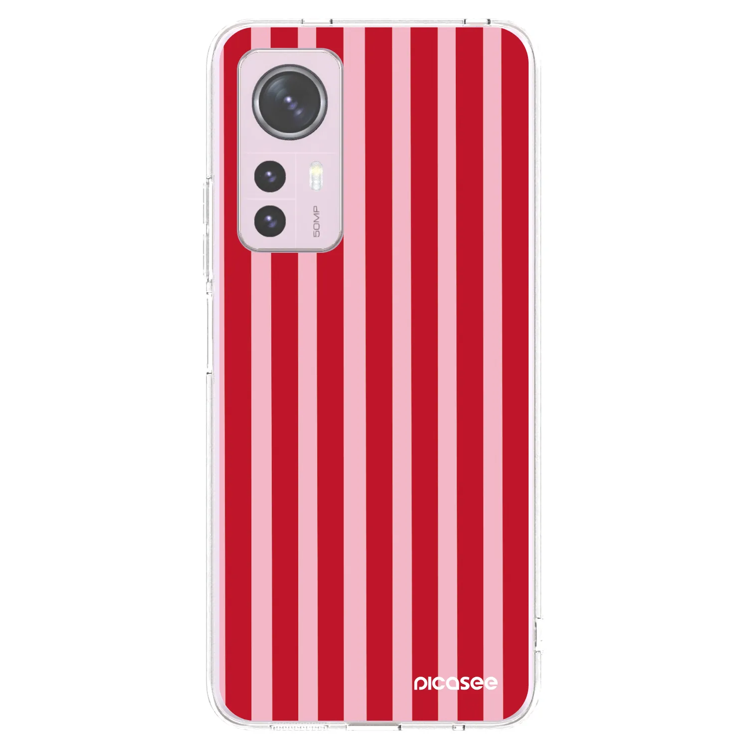 Picasee átlátszó szilikon tok az alábbi mobiltelefonokra Xiaomi 12 - Lines red