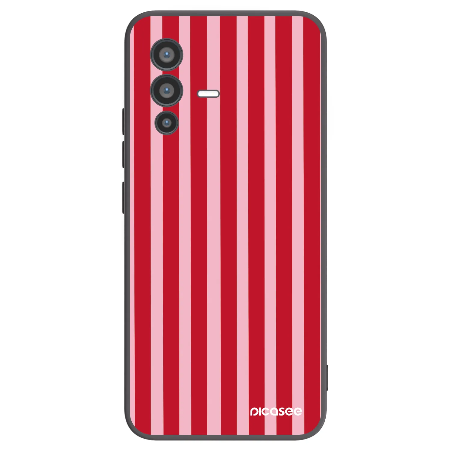 Picasee fekete szilikon tok az alábbi mobiltelefonokra Vivo V23 5G - Lines red