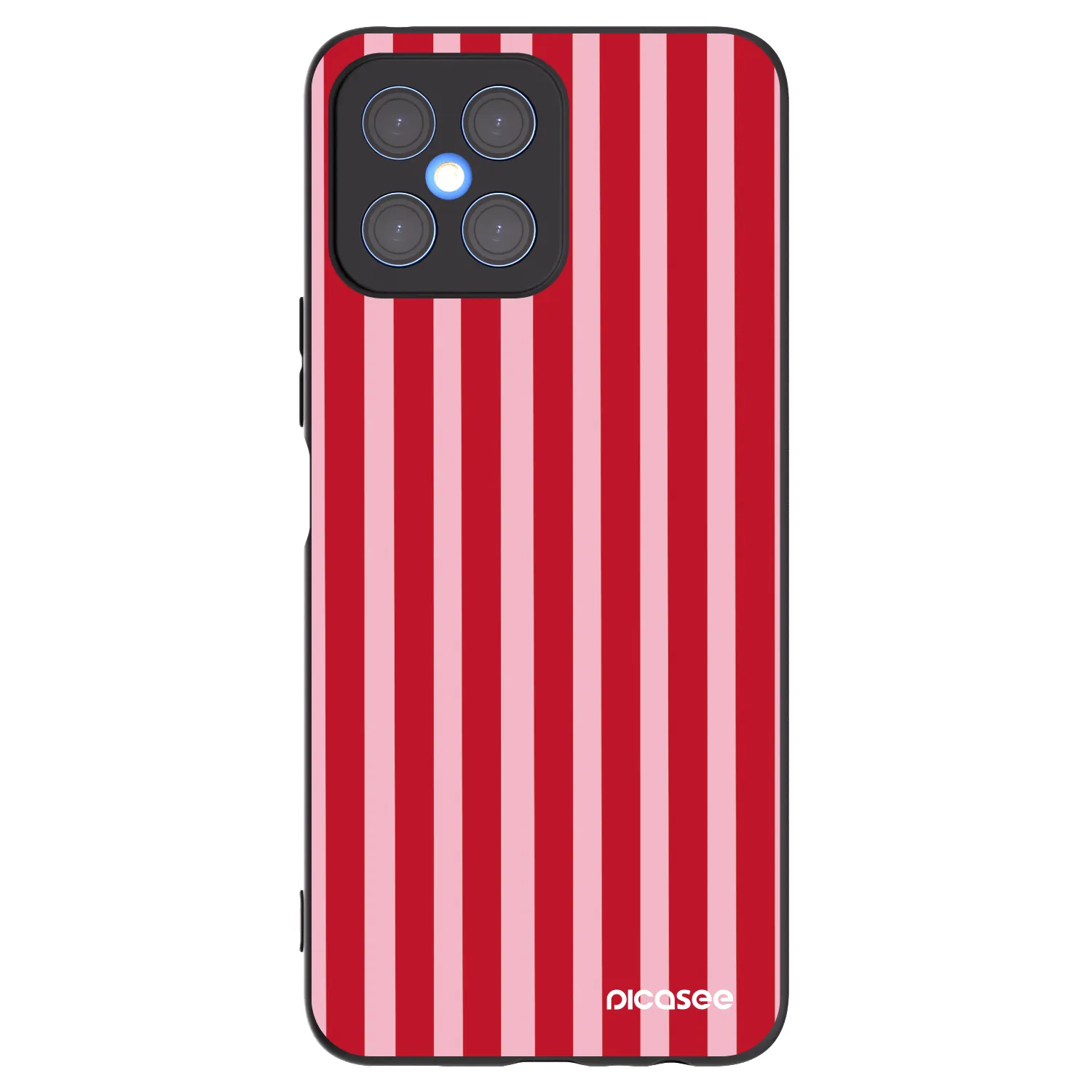 Picasee fekete szilikon tok az alábbi mobiltelefonokra Honor X8 4G - Lines red