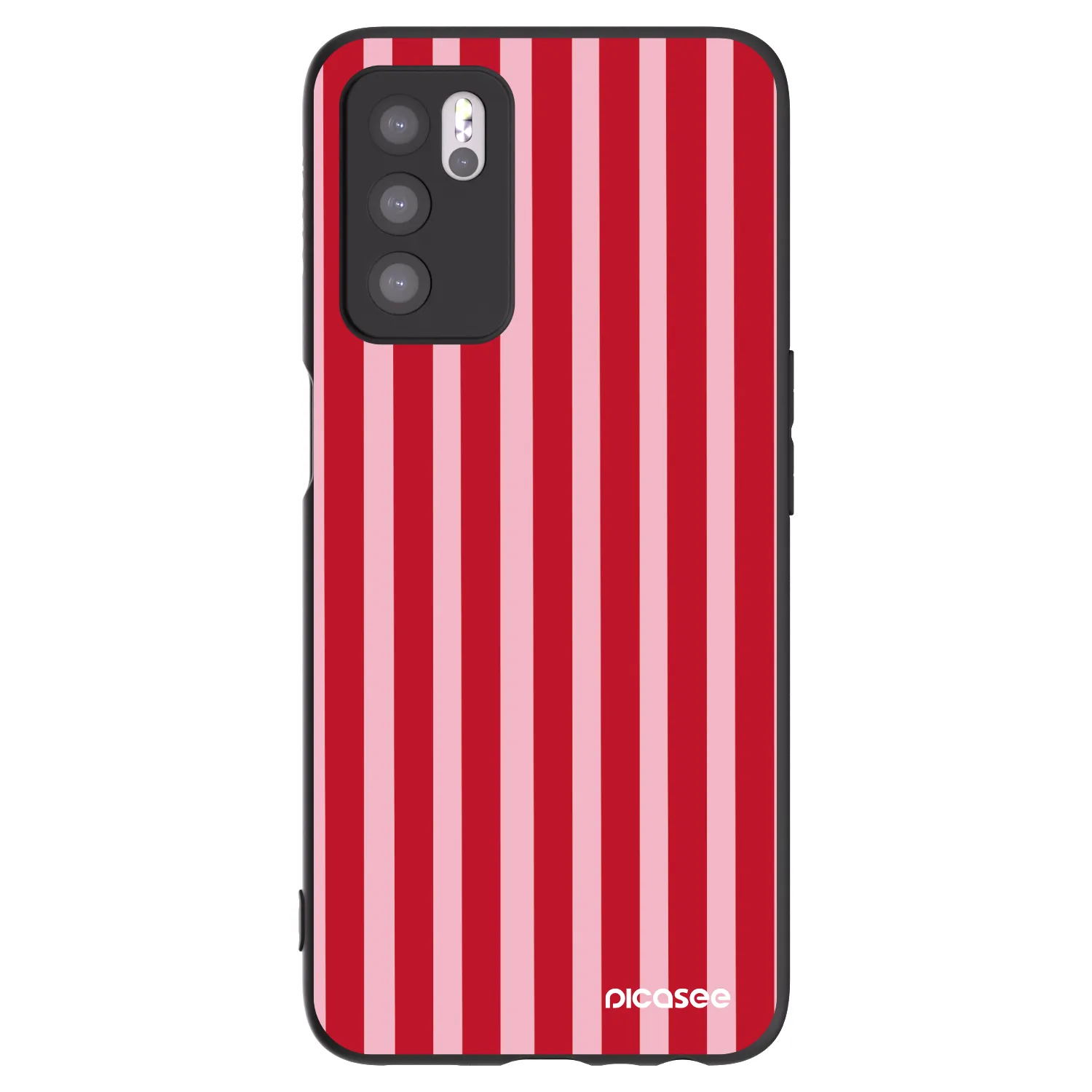 Picasee fekete szilikon tok az alábbi mobiltelefonokra OPPO A16s - Lines red