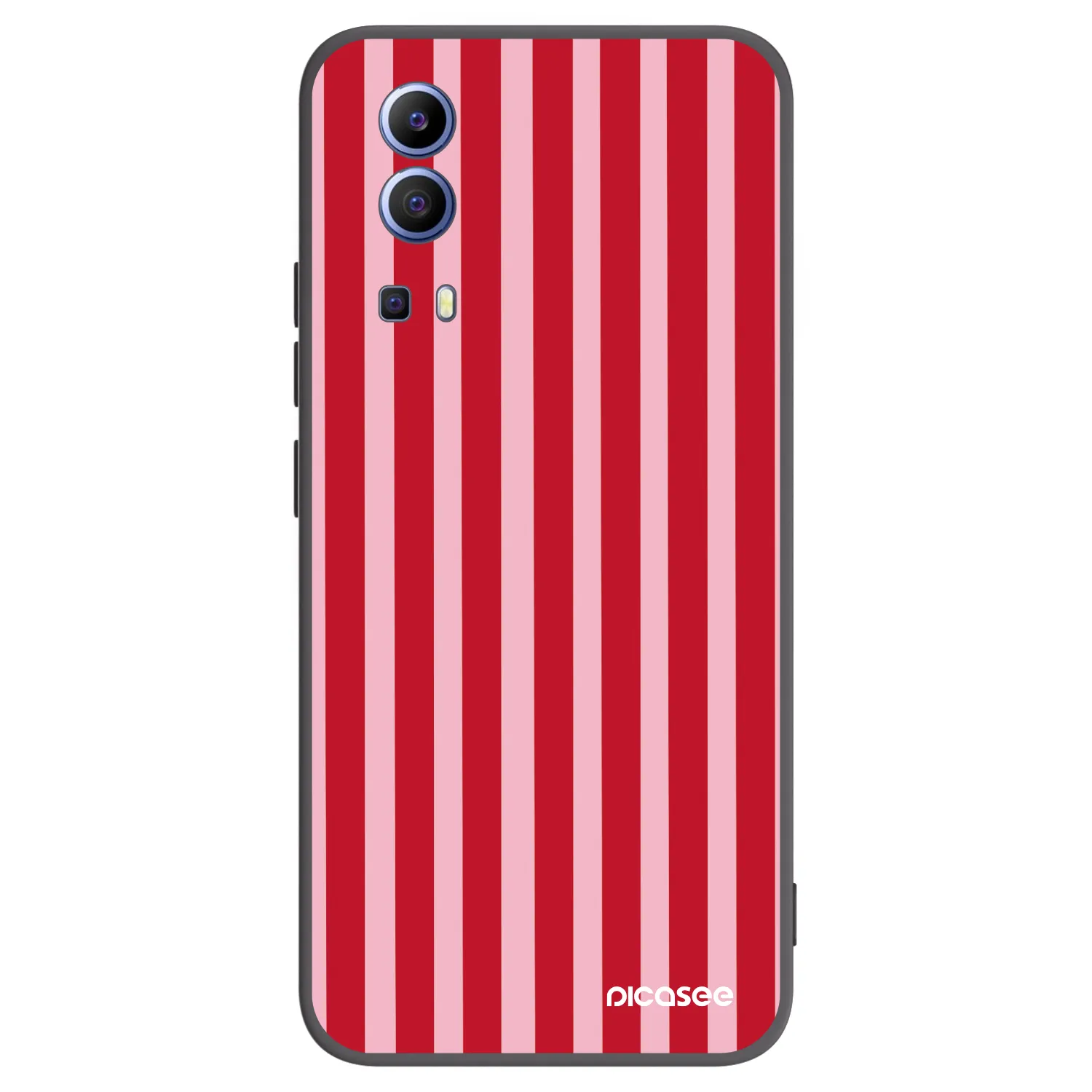 Picasee fekete szilikon tok az alábbi mobiltelefonokra Vivo Y52 5G - Lines red