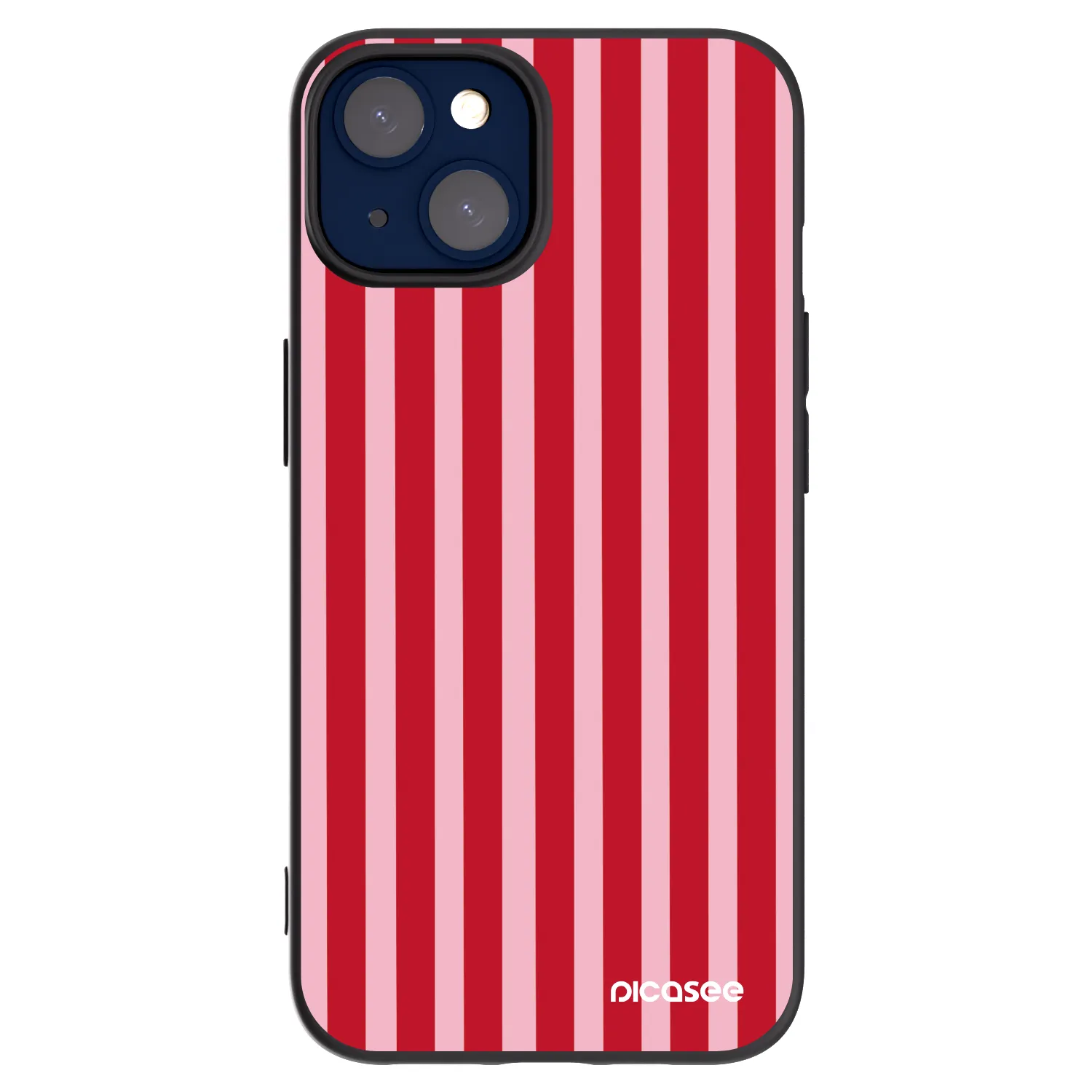 Picasee fekete szilikon tok az alábbi mobiltelefonokra Apple iPhone 14 - Lines red