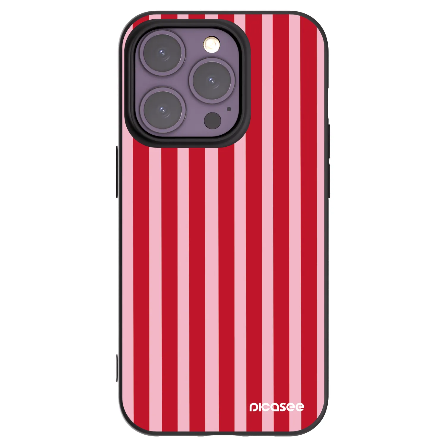 Picasee fekete szilikon tok az alábbi mobiltelefonokra Apple iPhone 14 Pro - Lines red