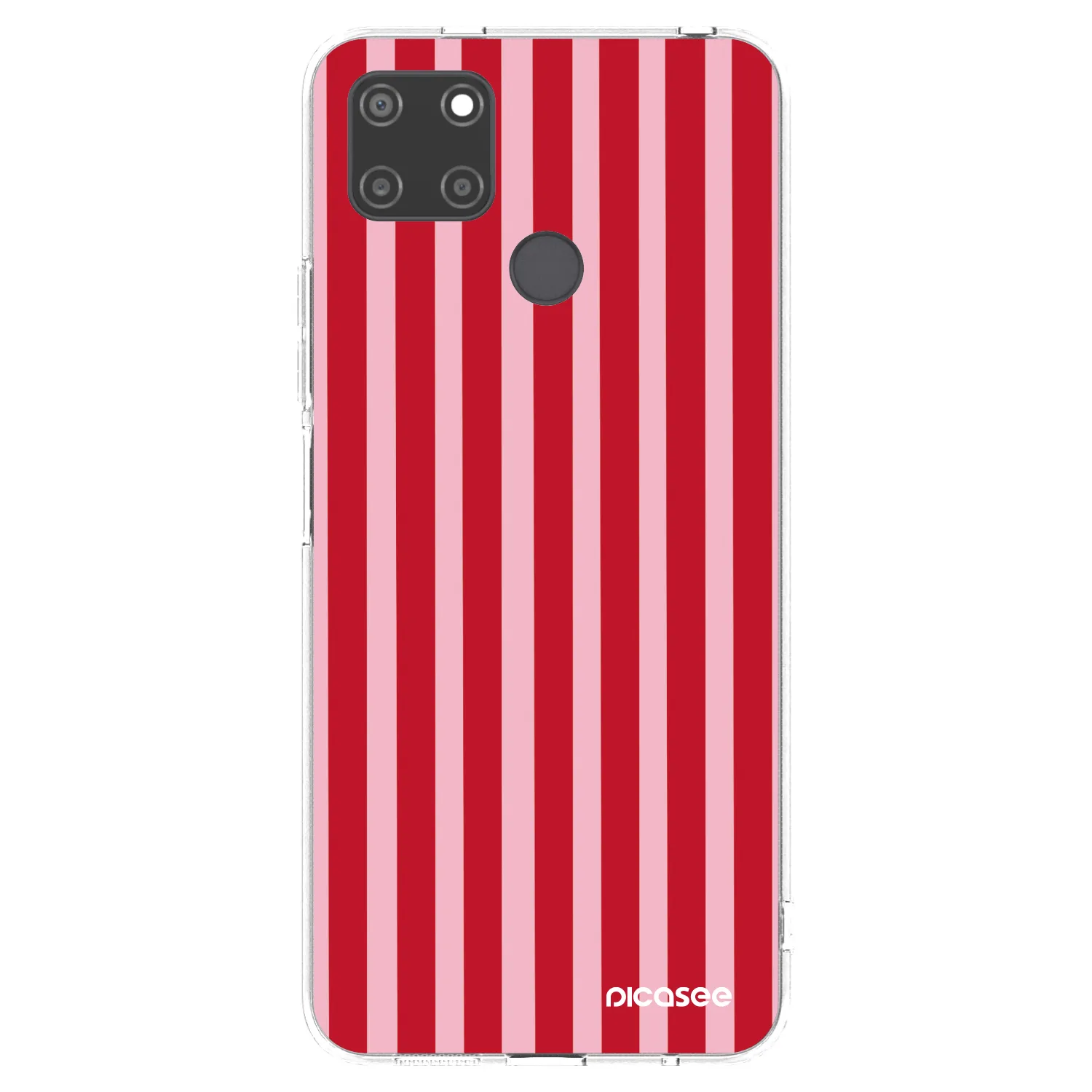Picasee átlátszó szilikon tok az alábbi mobiltelefonokra Realme C21Y - Lines red