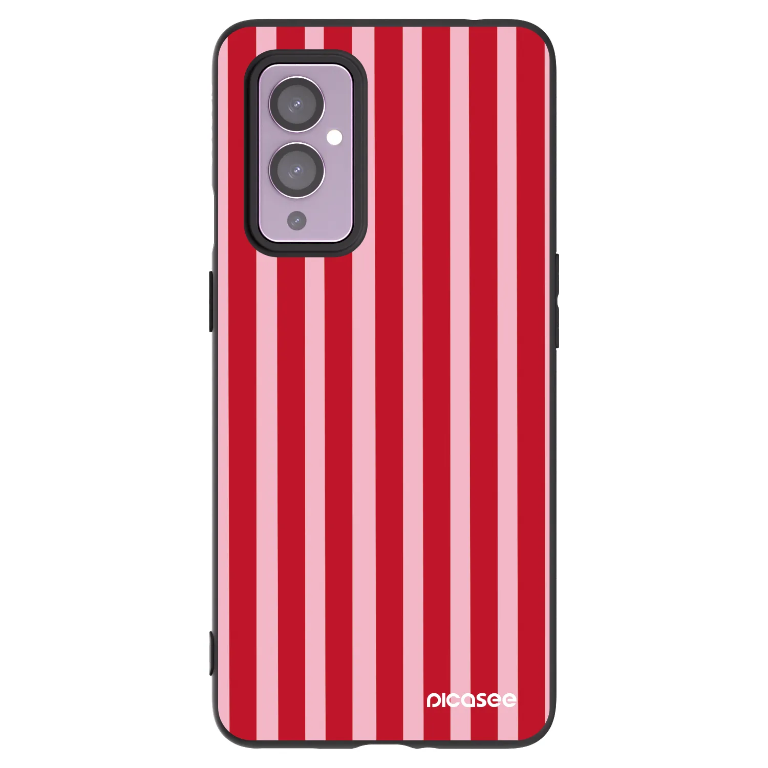 Picasee fekete szilikon tok az alábbi mobiltelefonokra OnePlus 9 - Lines red