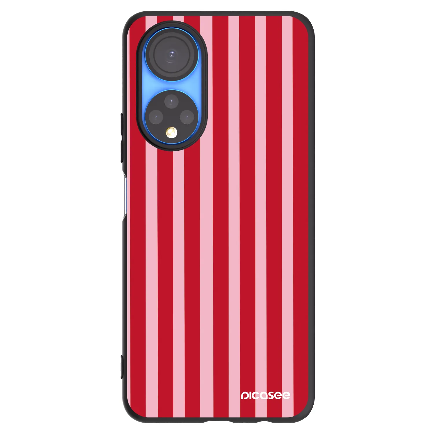 Picasee fekete szilikon tok az alábbi mobiltelefonokra Honor X7 - Lines red