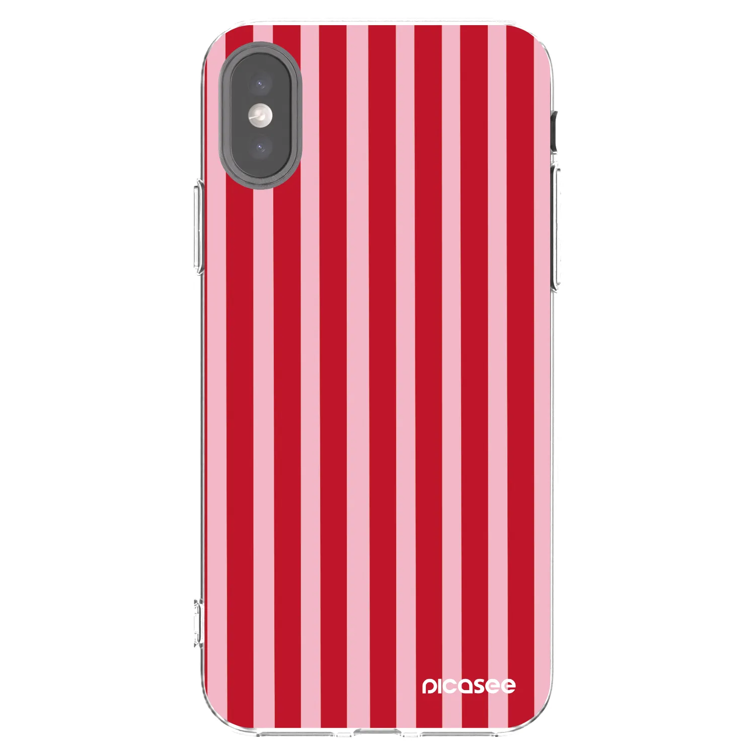 Picasee átlátszó szilikon tok az alábbi mobiltelefonokra Apple iPhone X/XS - Lines red