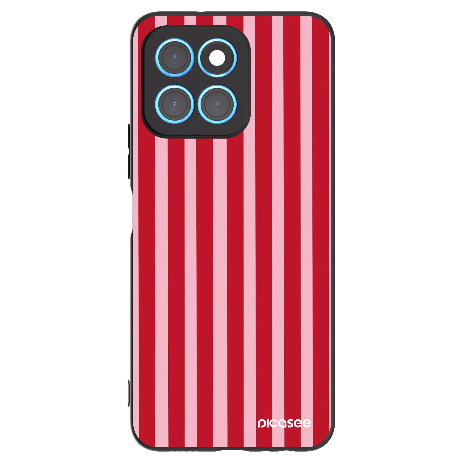 Picasee fekete szilikon tok az alábbi mobiltelefonokra Honor X6 - Lines red