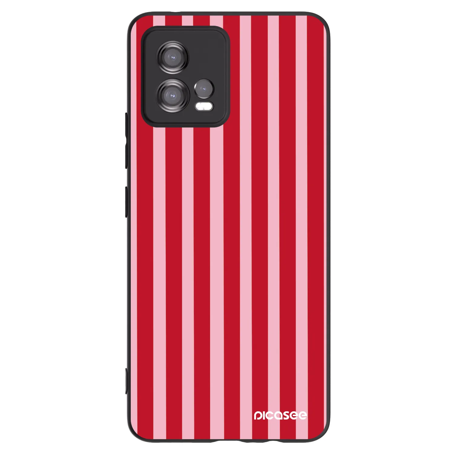 Picasee fekete szilikon tok az alábbi mobiltelefonokra Motorola Moto G72 - Lines red